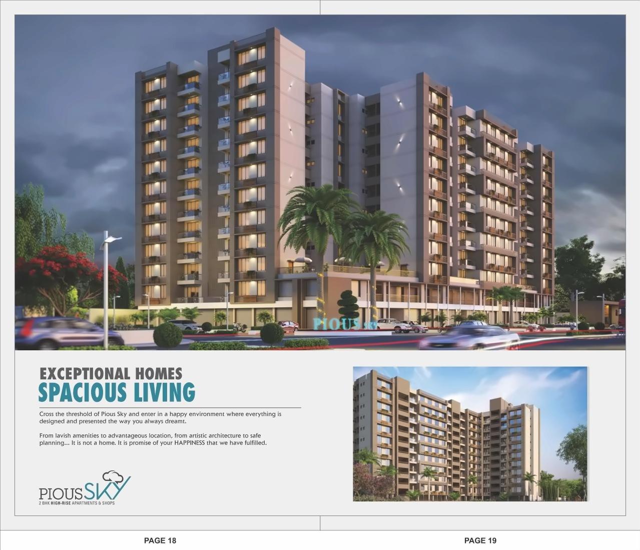 3D Elevation of real estate project Pious Sky located at Sabarmati, Ahmedabad, Gujarat