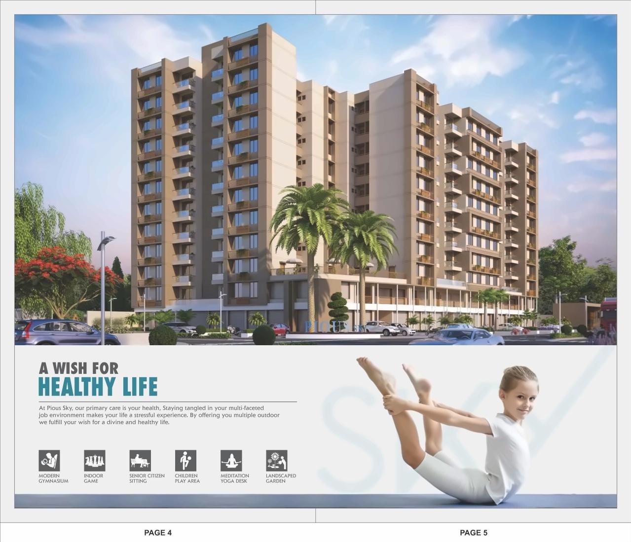 3D Elevation of real estate project Pious Sky located at Sabarmati, Ahmedabad, Gujarat