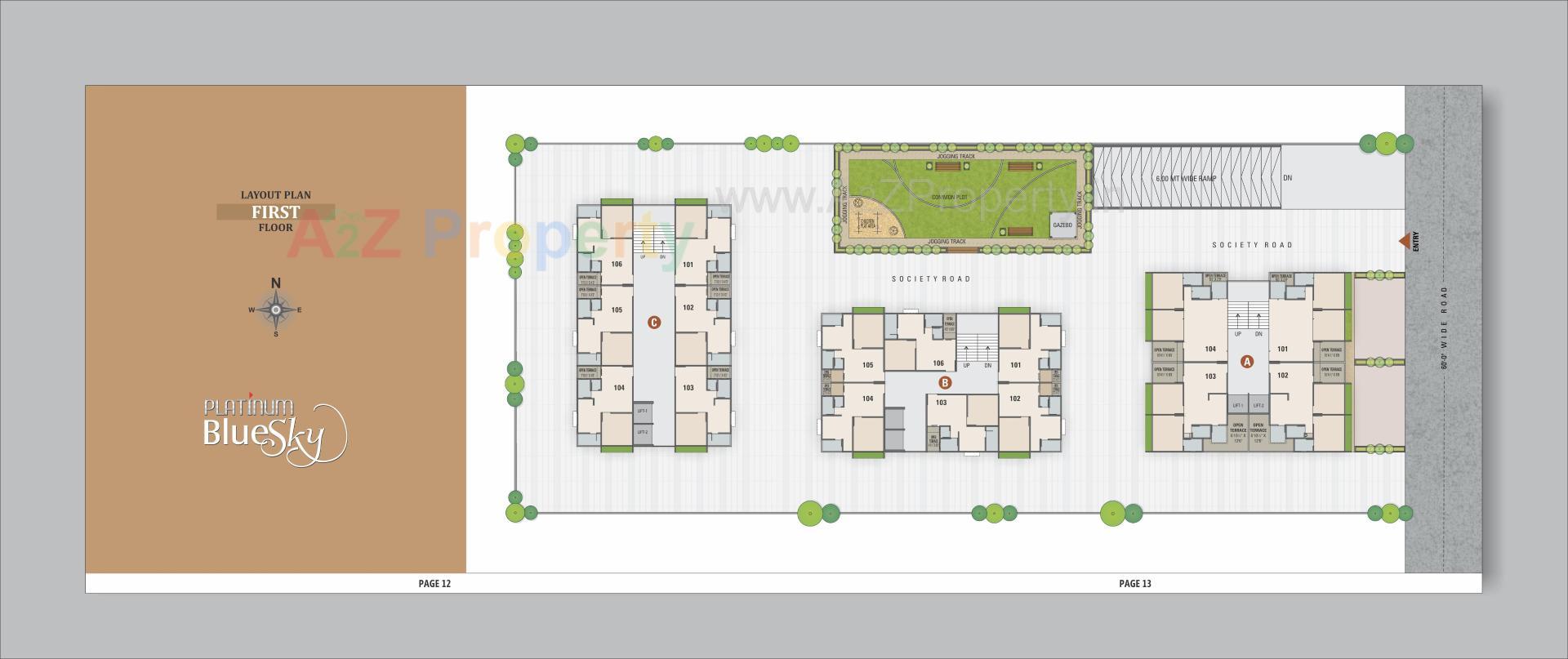 Layout of real estate project Platinum Blue Sky located at Laxmipura, Ahmedabad, Gujarat