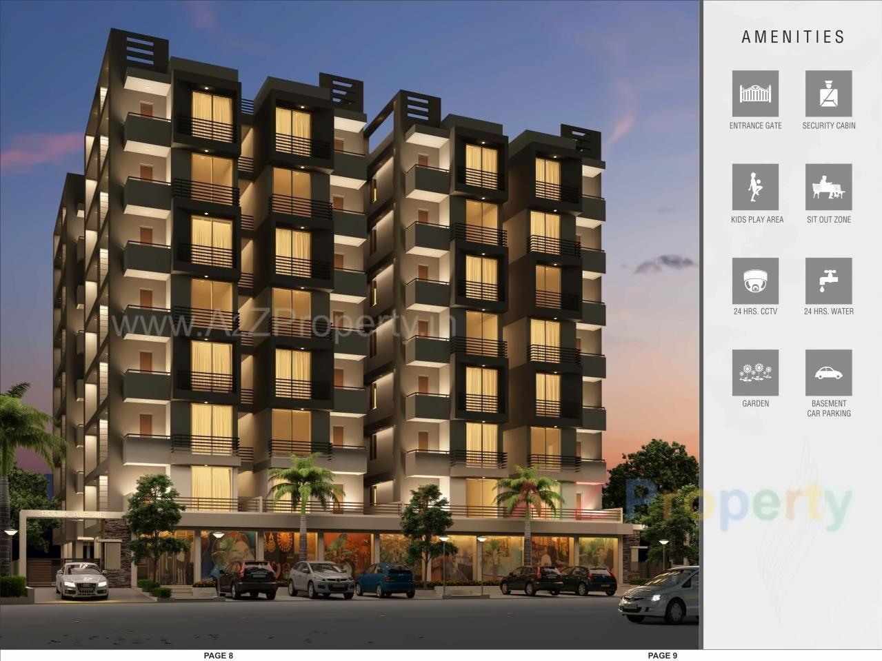 3D Elevation of real estate project Pooja Avenue located at Aslali, Ahmedabad, Gujarat