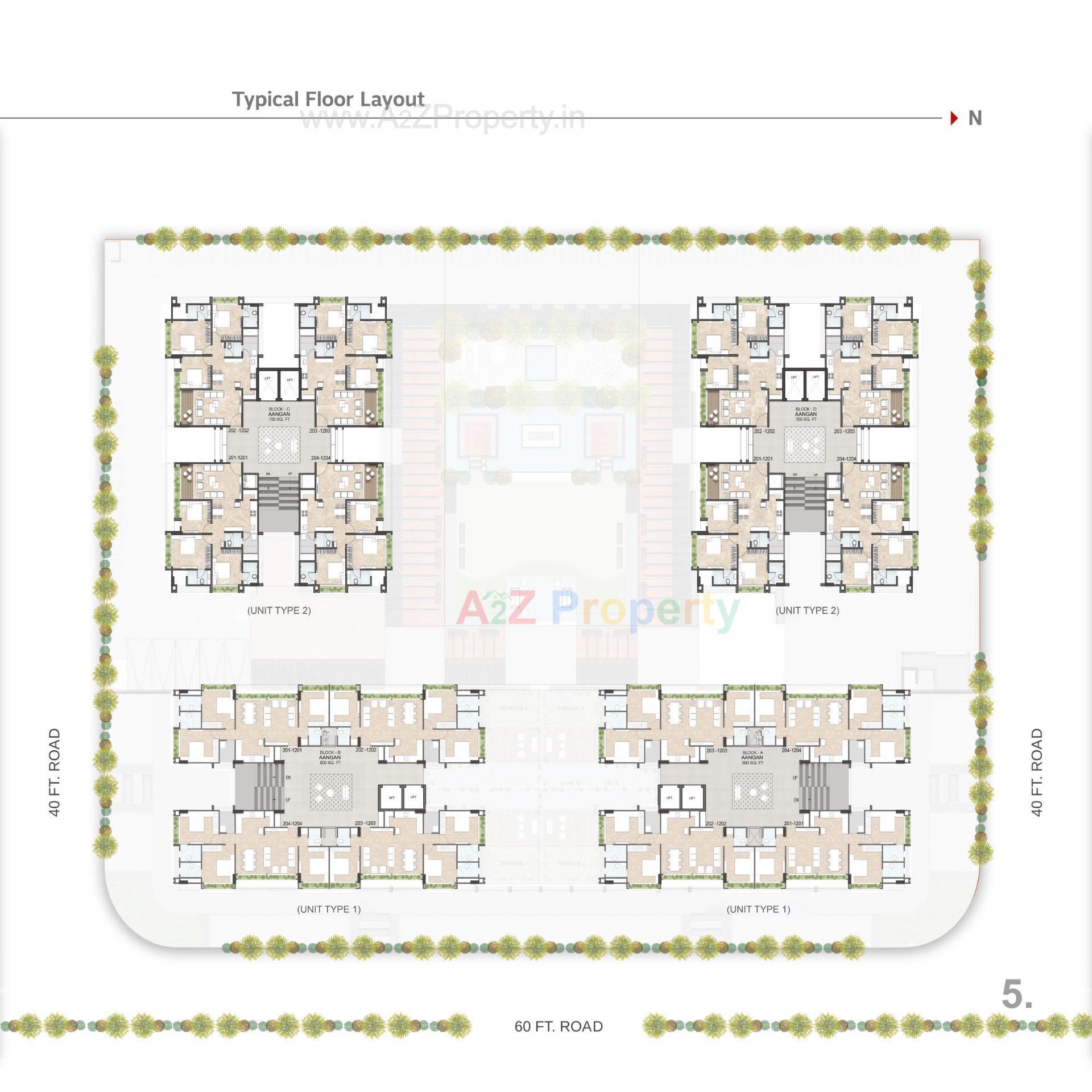 Layout of real estate project Praangan located at Chharodi, Ahmedabad, Gujarat