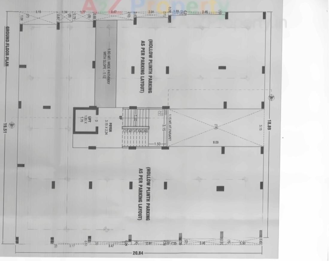 Layout of real estate project Prabhavi Flat located at Paldi, Ahmedabad, Gujarat