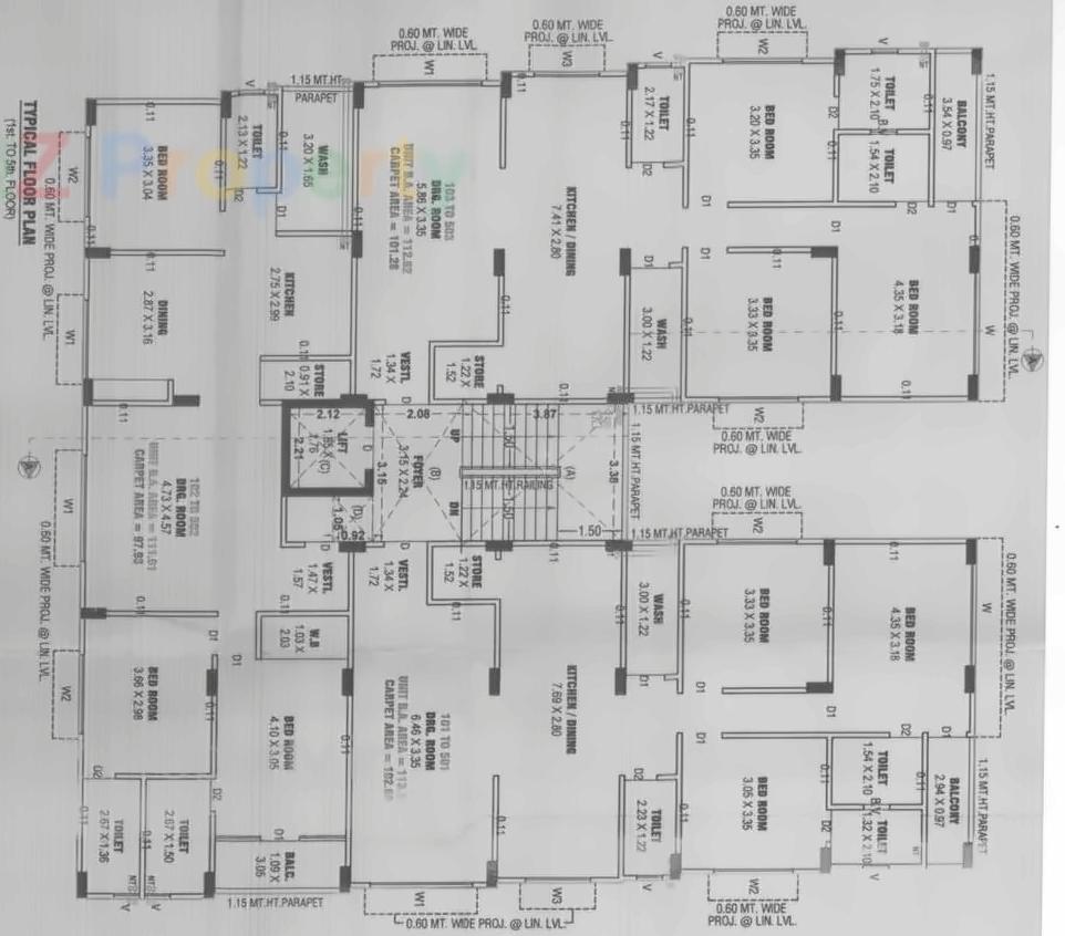 Layout of real estate project Prabhavi Flat located at Paldi, Ahmedabad, Gujarat