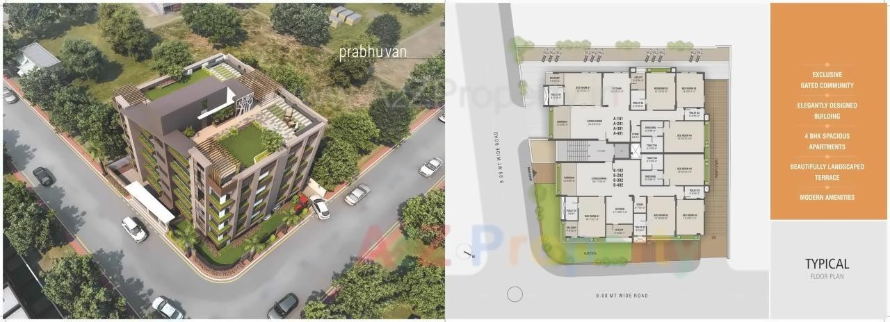 Layout of real estate project Prabhuvan Residency located at Paldi, Ahmedabad, Gujarat