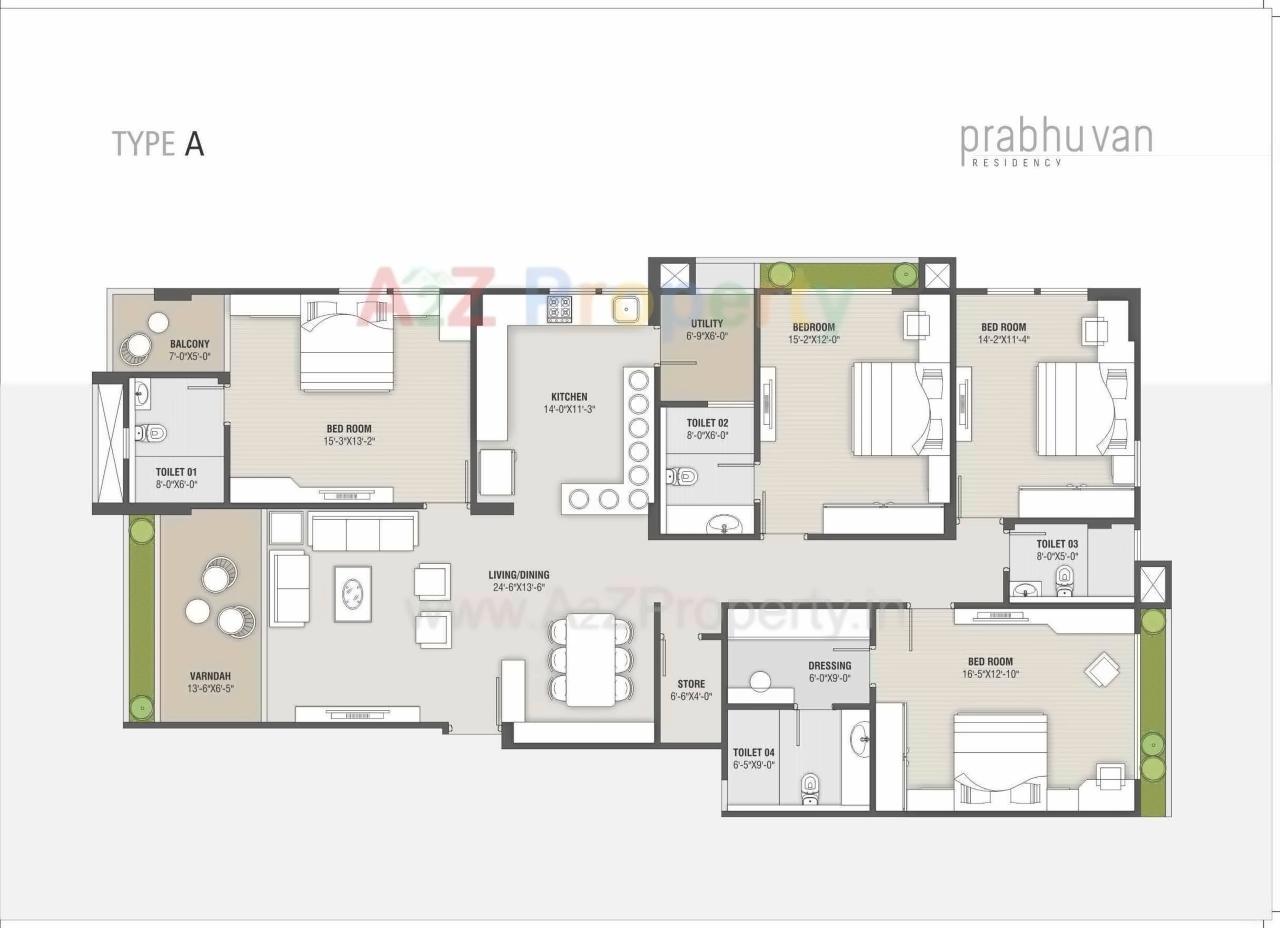 Layout of real estate project Prabhuvan Residency located at Paldi, Ahmedabad, Gujarat