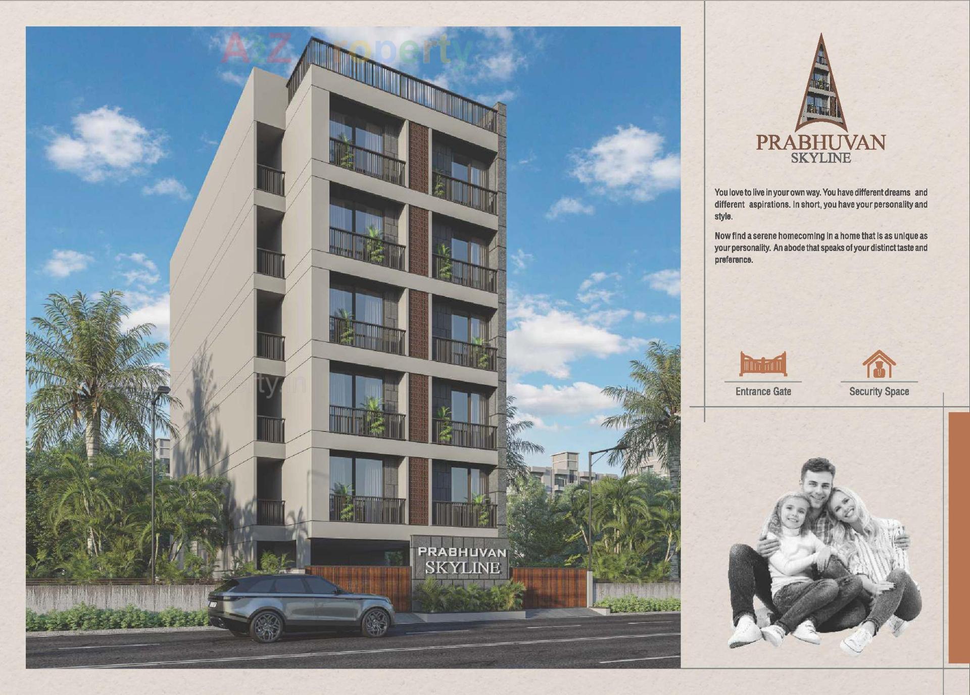3D Elevation of real estate project Prabhuvan Skyline located at Paldi, Ahmedabad, Gujarat
