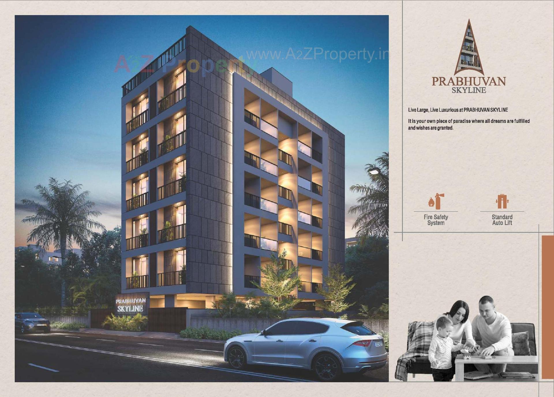 3D Elevation of real estate project Prabhuvan Skyline located at Paldi, Ahmedabad, Gujarat