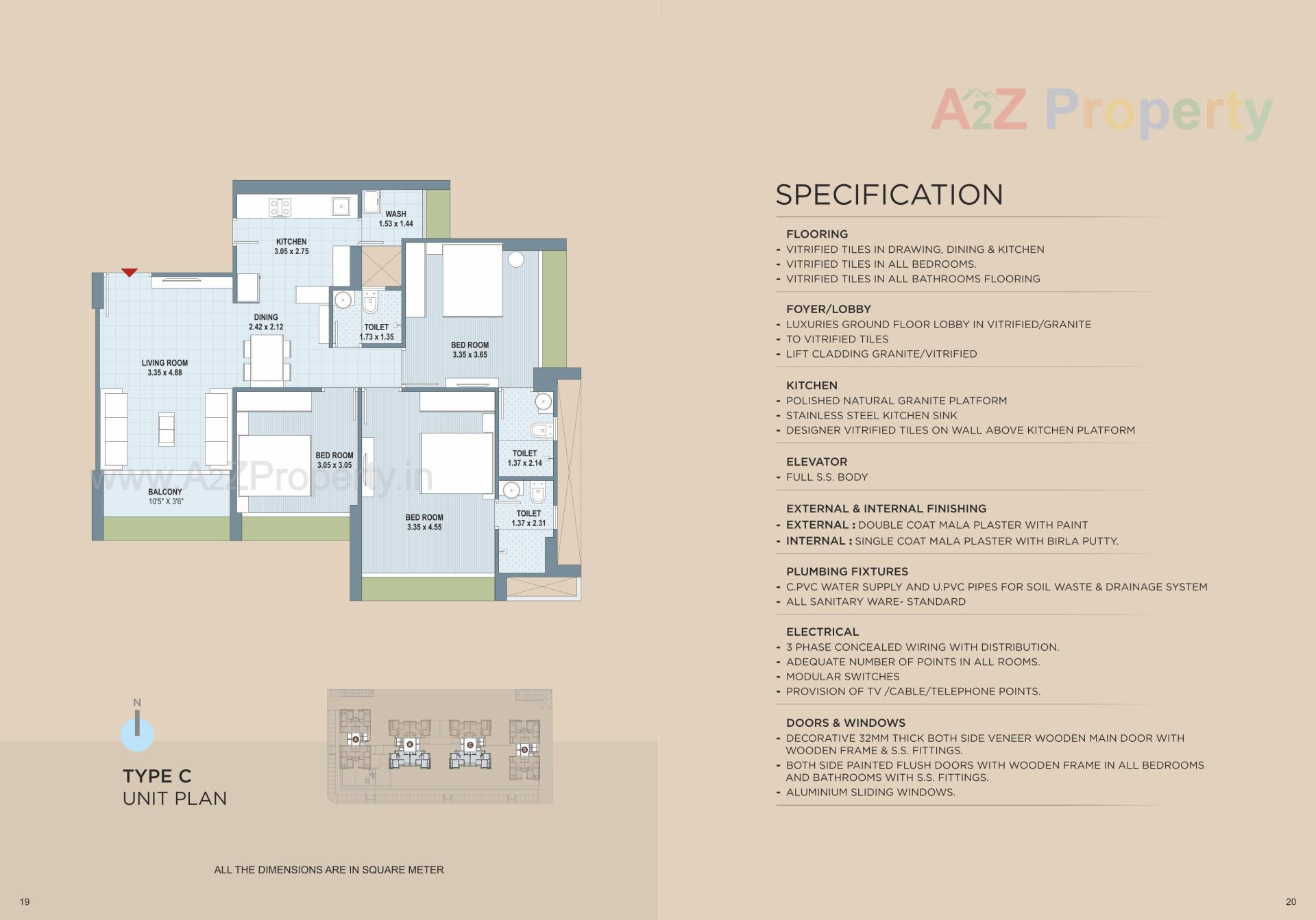 Layout of real estate project Praharsh Bluebell located at Ghuma, Ahmedabad, Gujarat