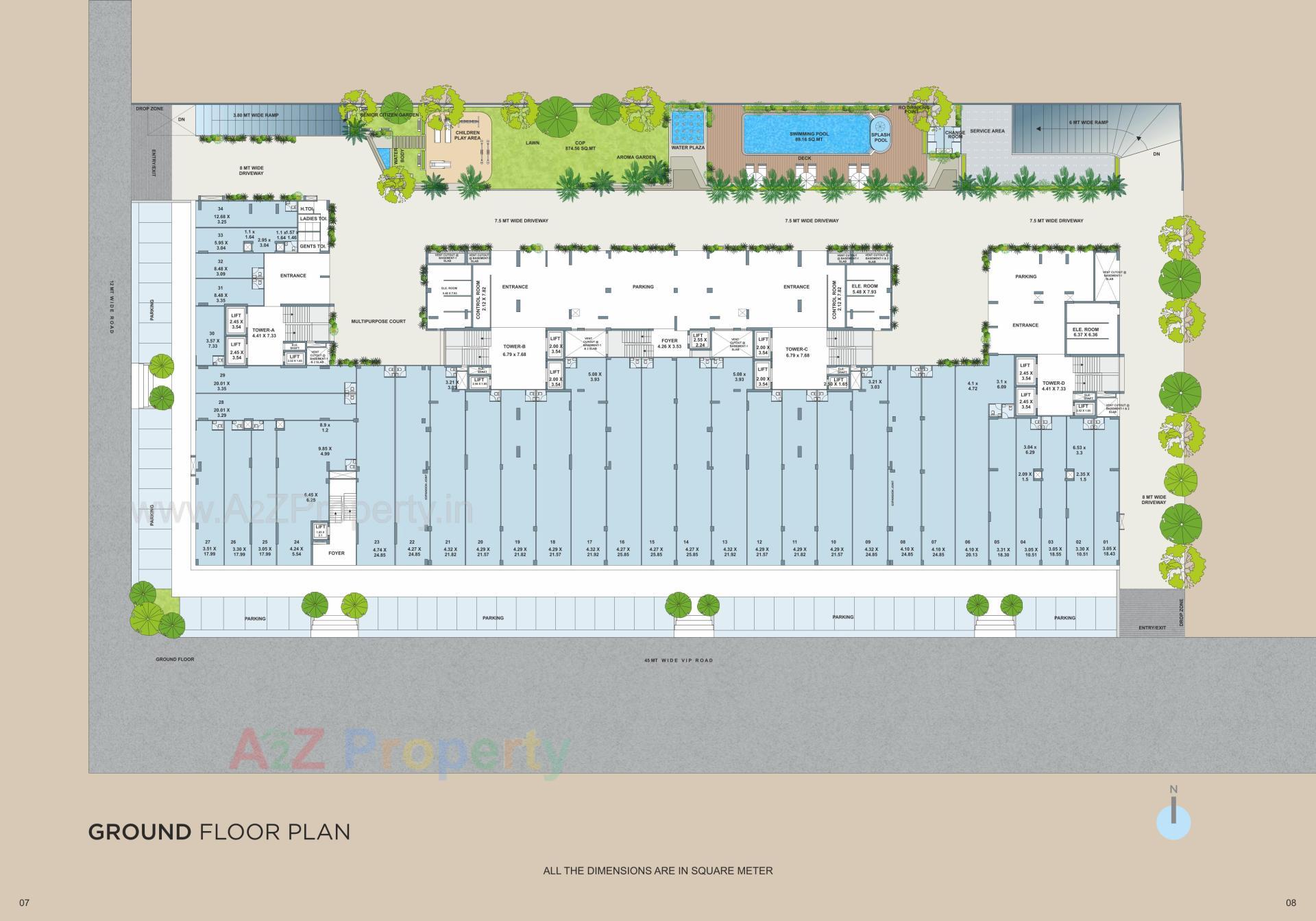 Layout of real estate project Praharsh Bluebell located at Ghuma, Ahmedabad, Gujarat