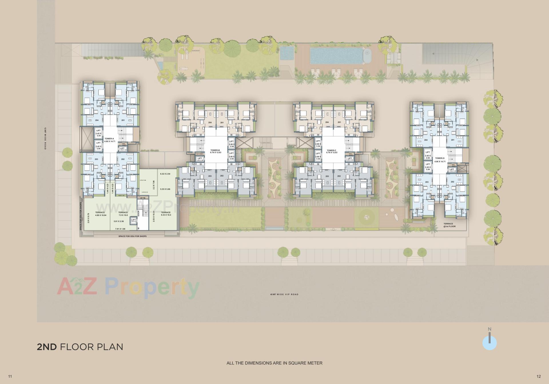 Layout of real estate project Praharsh Bluebell located at Ghuma, Ahmedabad, Gujarat
