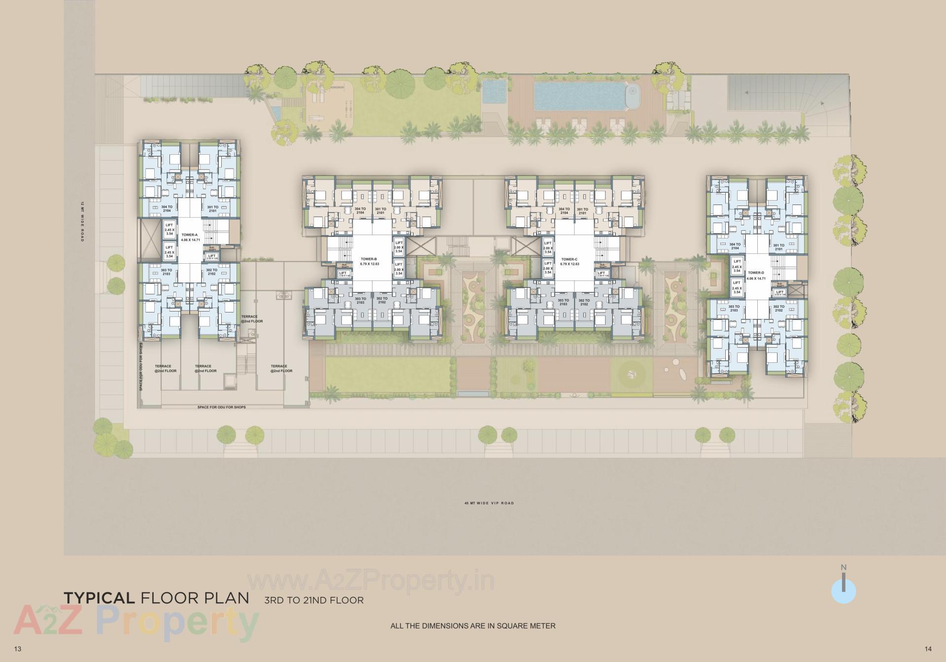 Layout of real estate project Praharsh Bluebell located at Ghuma, Ahmedabad, Gujarat