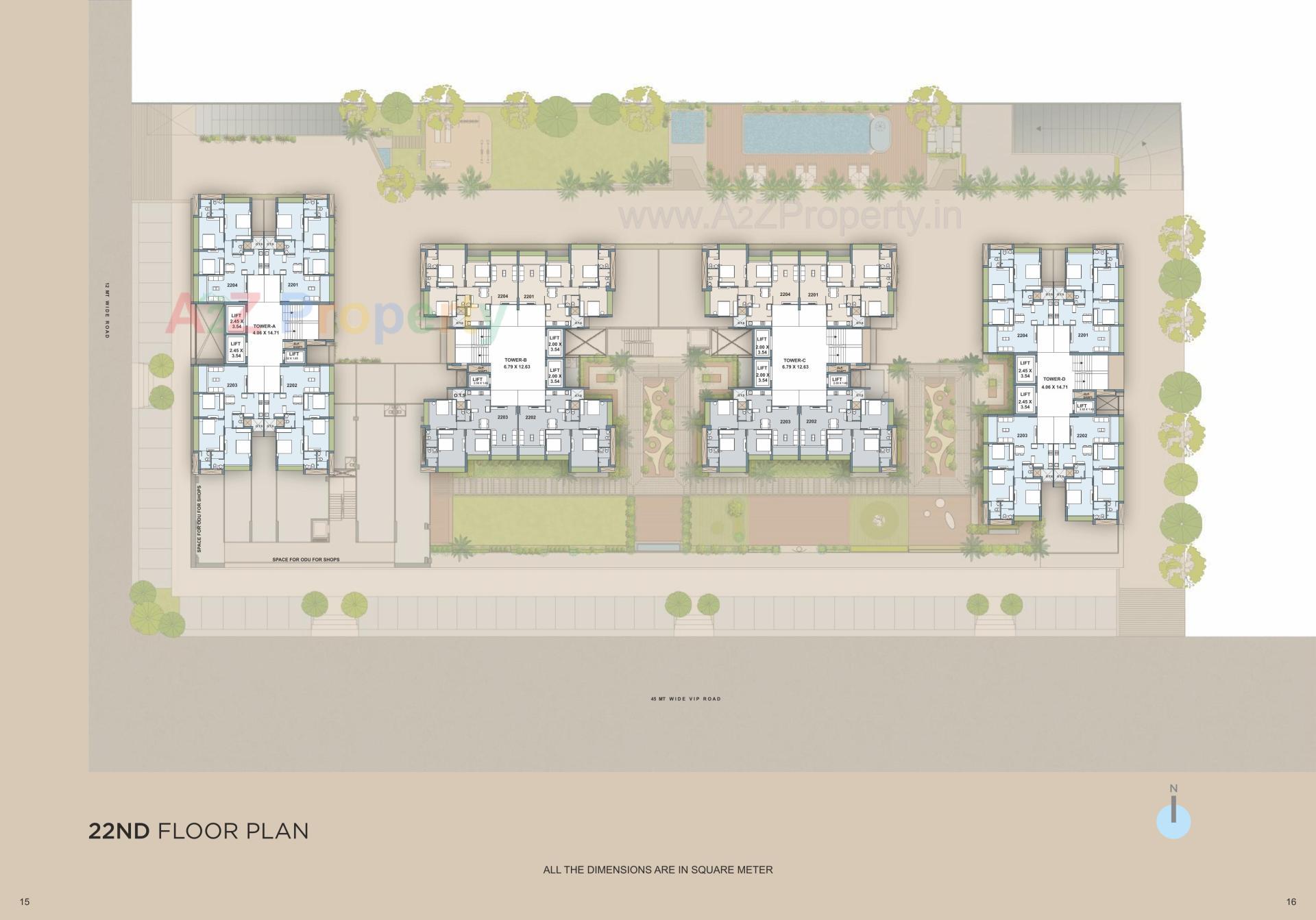 Layout of real estate project Praharsh Bluebell located at Ghuma, Ahmedabad, Gujarat