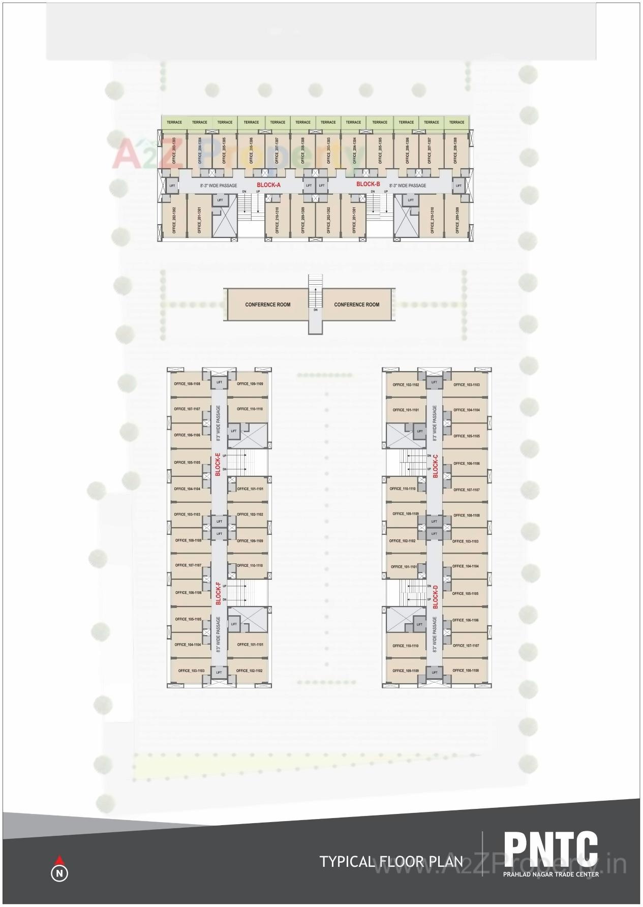 Layout of real estate project Prahladnagar Trade Centre located at Vejalpur, Ahmedabad, Gujarat