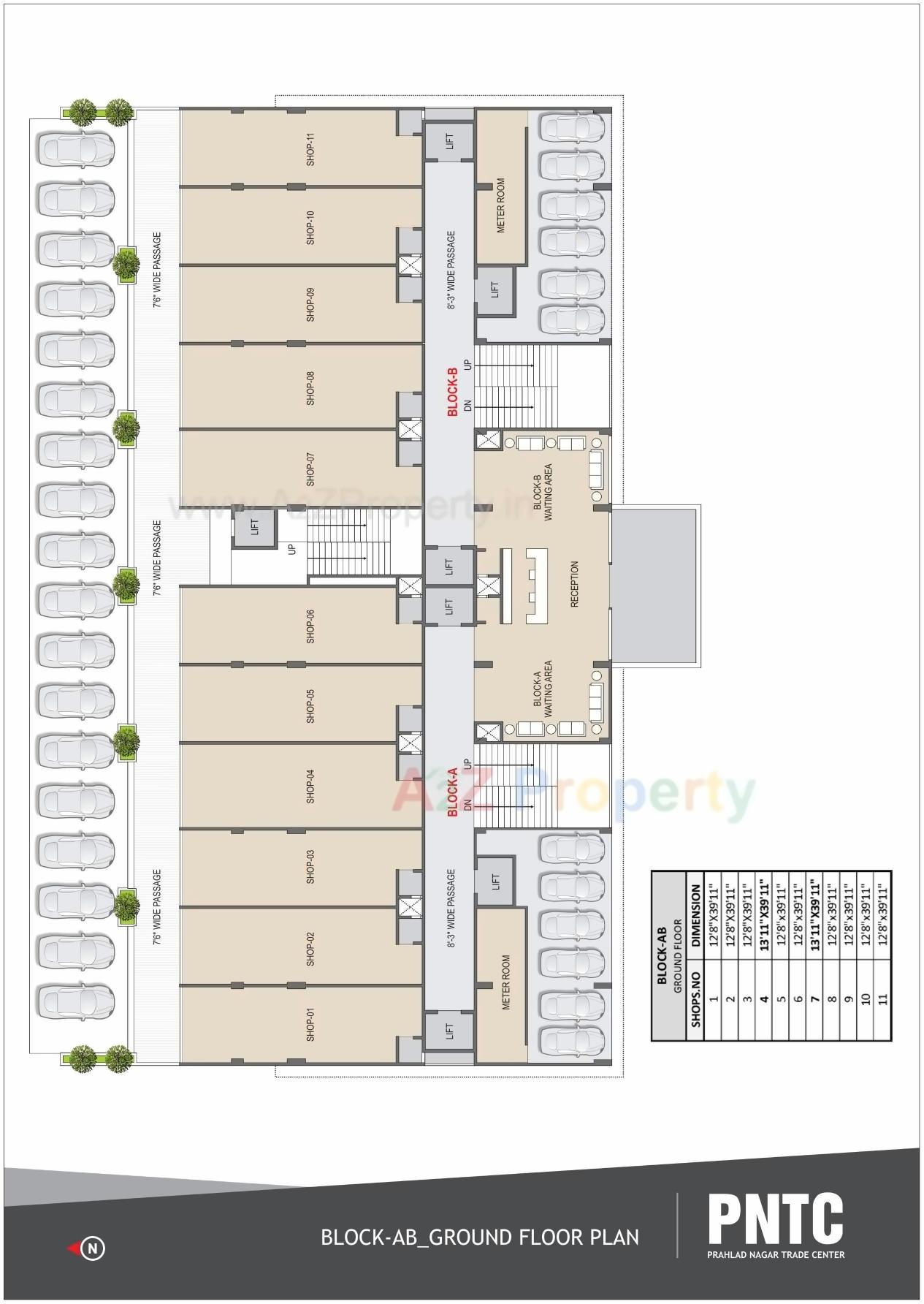 Layout of real estate project Prahladnagar Trade Centre located at Vejalpur, Ahmedabad, Gujarat