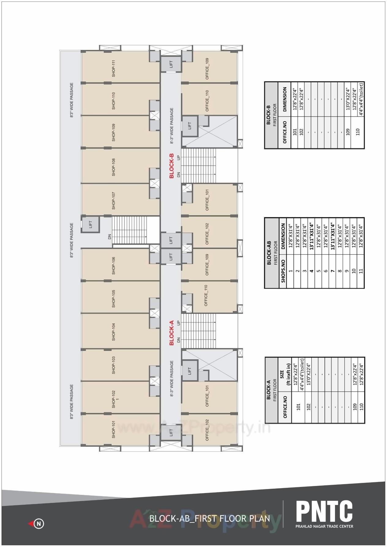 Layout of real estate project Prahladnagar Trade Centre located at Vejalpur, Ahmedabad, Gujarat