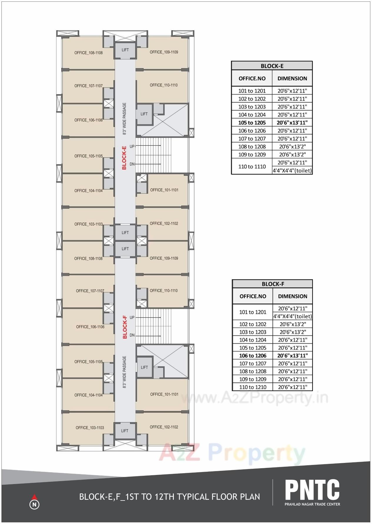 Layout of real estate project Prahladnagar Trade Centre located at Vejalpur, Ahmedabad, Gujarat
