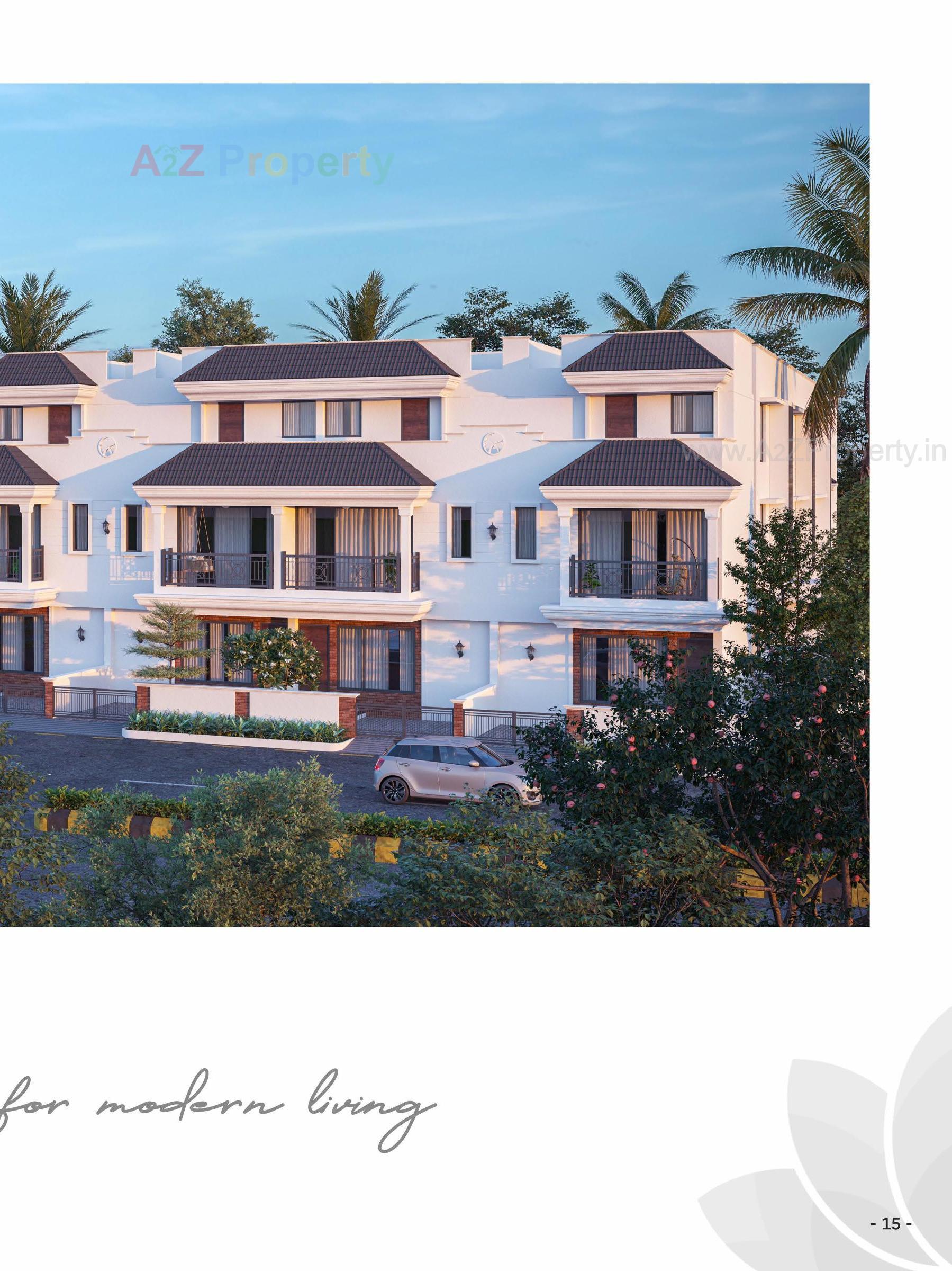 3D Elevation of real estate project Prarthna Bungalows located at Ahmedabad, Ahmedabad, Gujarat