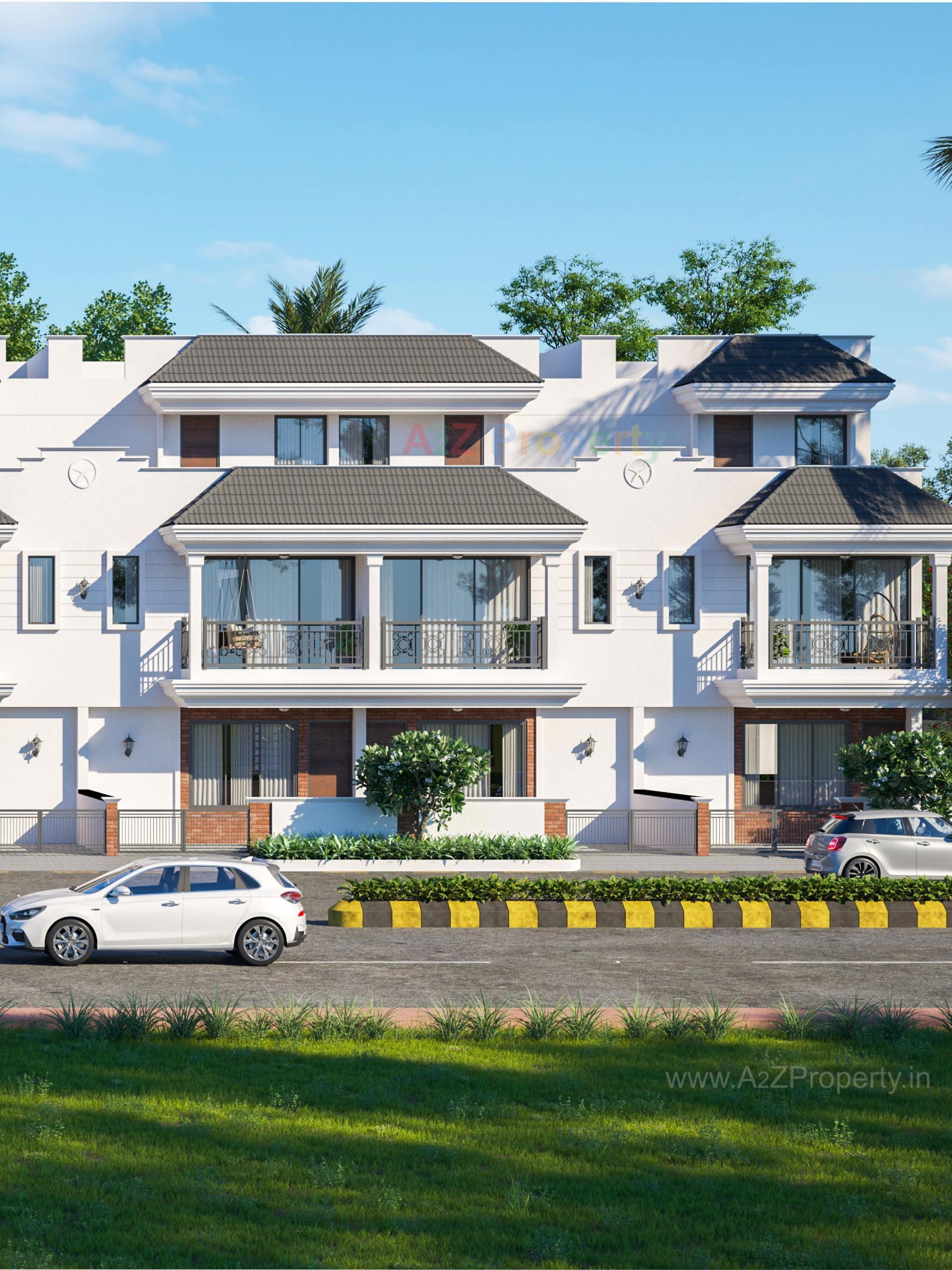 3D Elevation of real estate project Prarthna Bungalows located at Ahmedabad, Ahmedabad, Gujarat