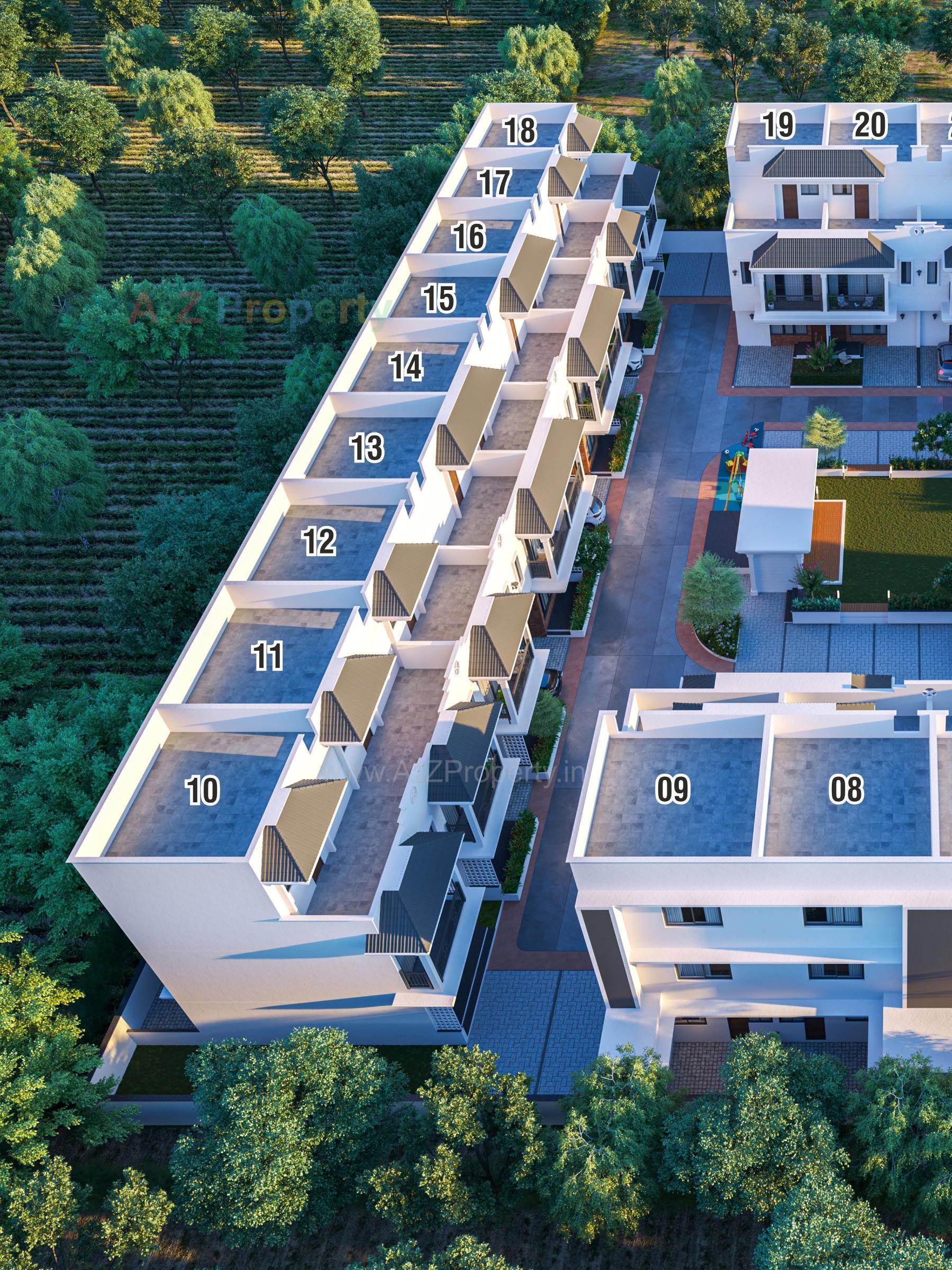3D Elevation of real estate project Prarthna Bungalows located at Ahmedabad, Ahmedabad, Gujarat