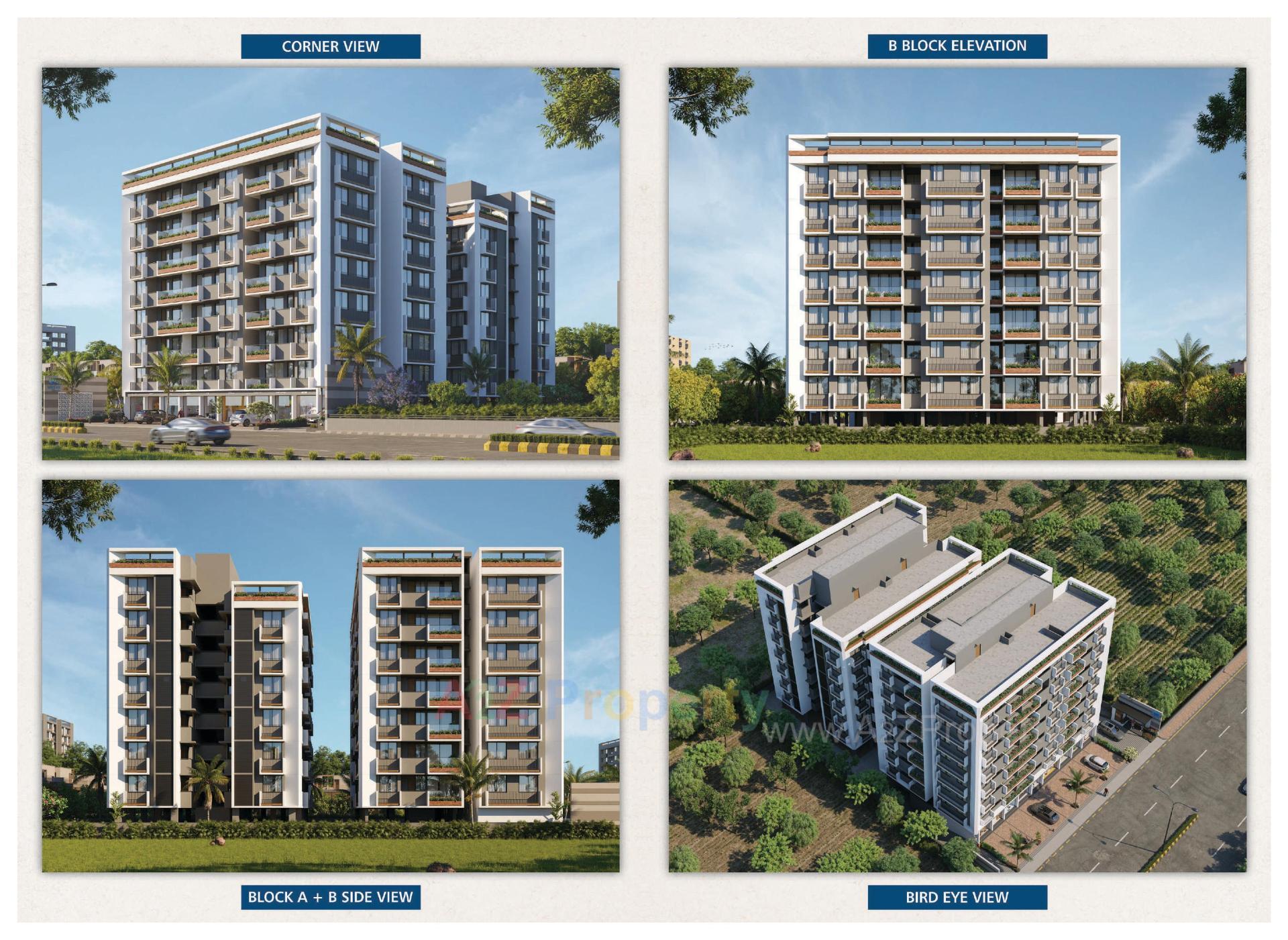 3D Elevation of real estate project Prarthna Elegance located at Ahmedabad, Ahmedabad, Gujarat