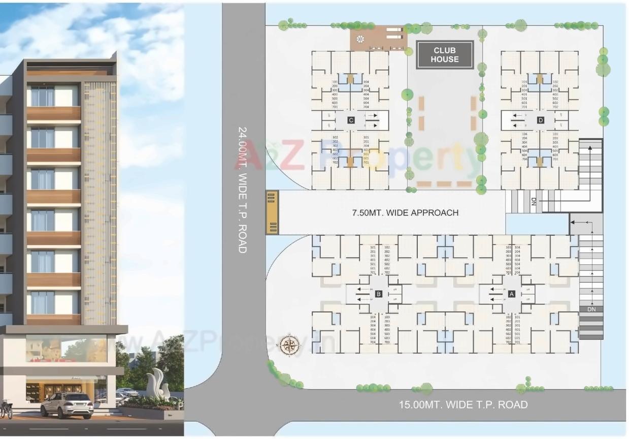 Layout of real estate project Prarthna Exotica located at Odhav, Ahmedabad, Gujarat