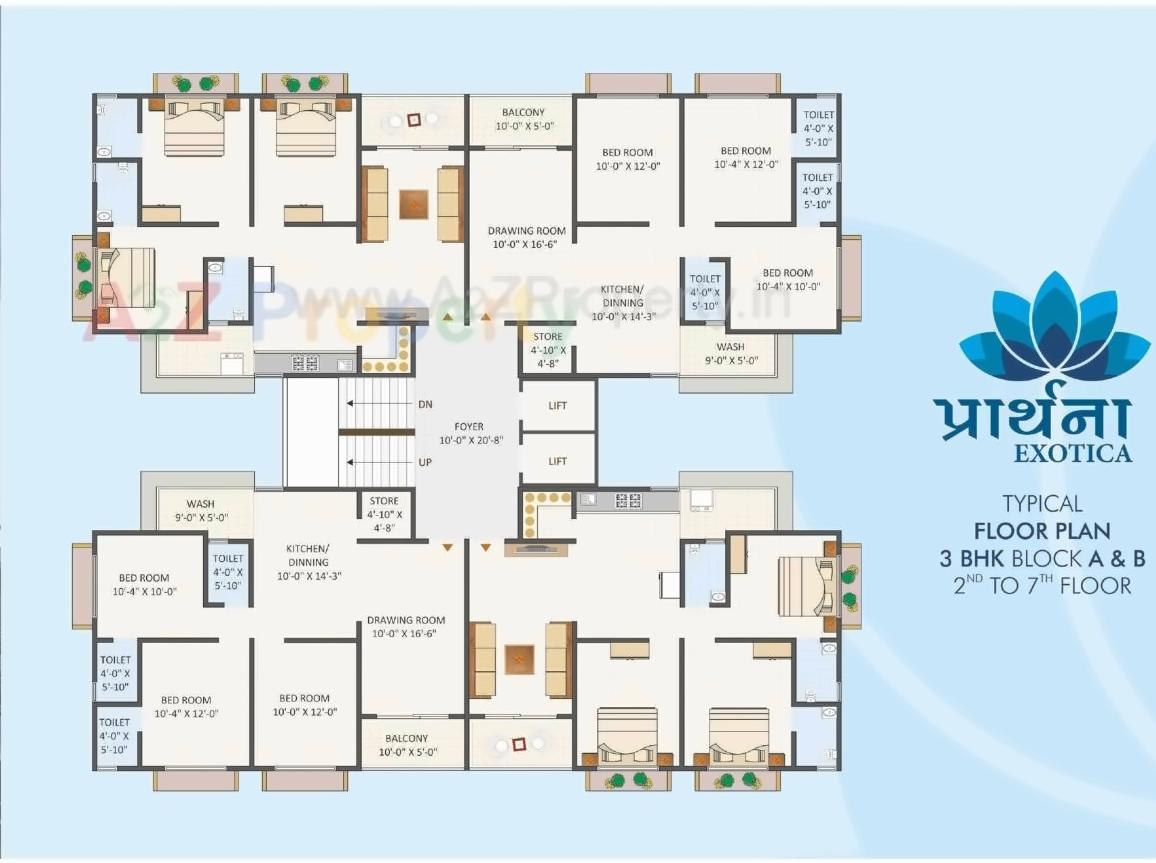 Layout of real estate project Prarthna Exotica located at Odhav, Ahmedabad, Gujarat