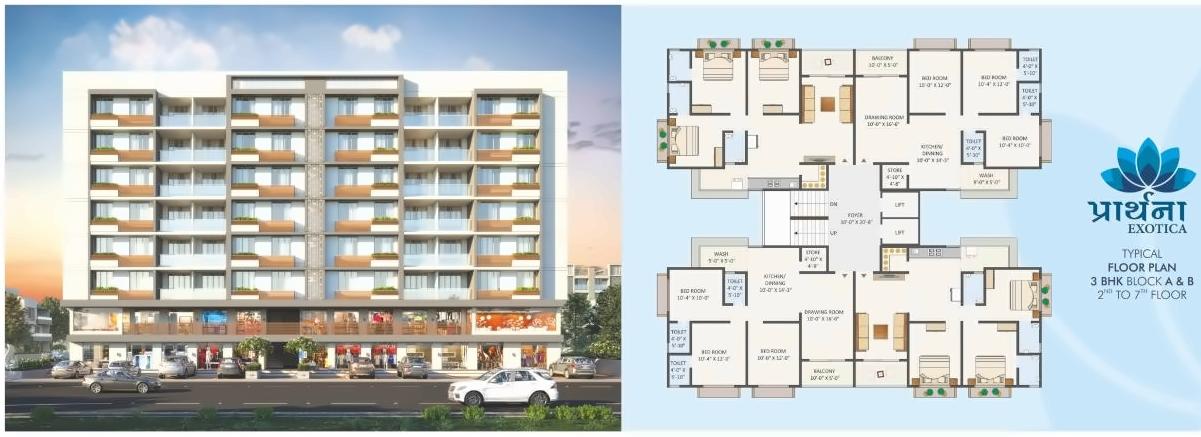 Layout of real estate project Prarthna Exotica located at Odhav, Ahmedabad, Gujarat