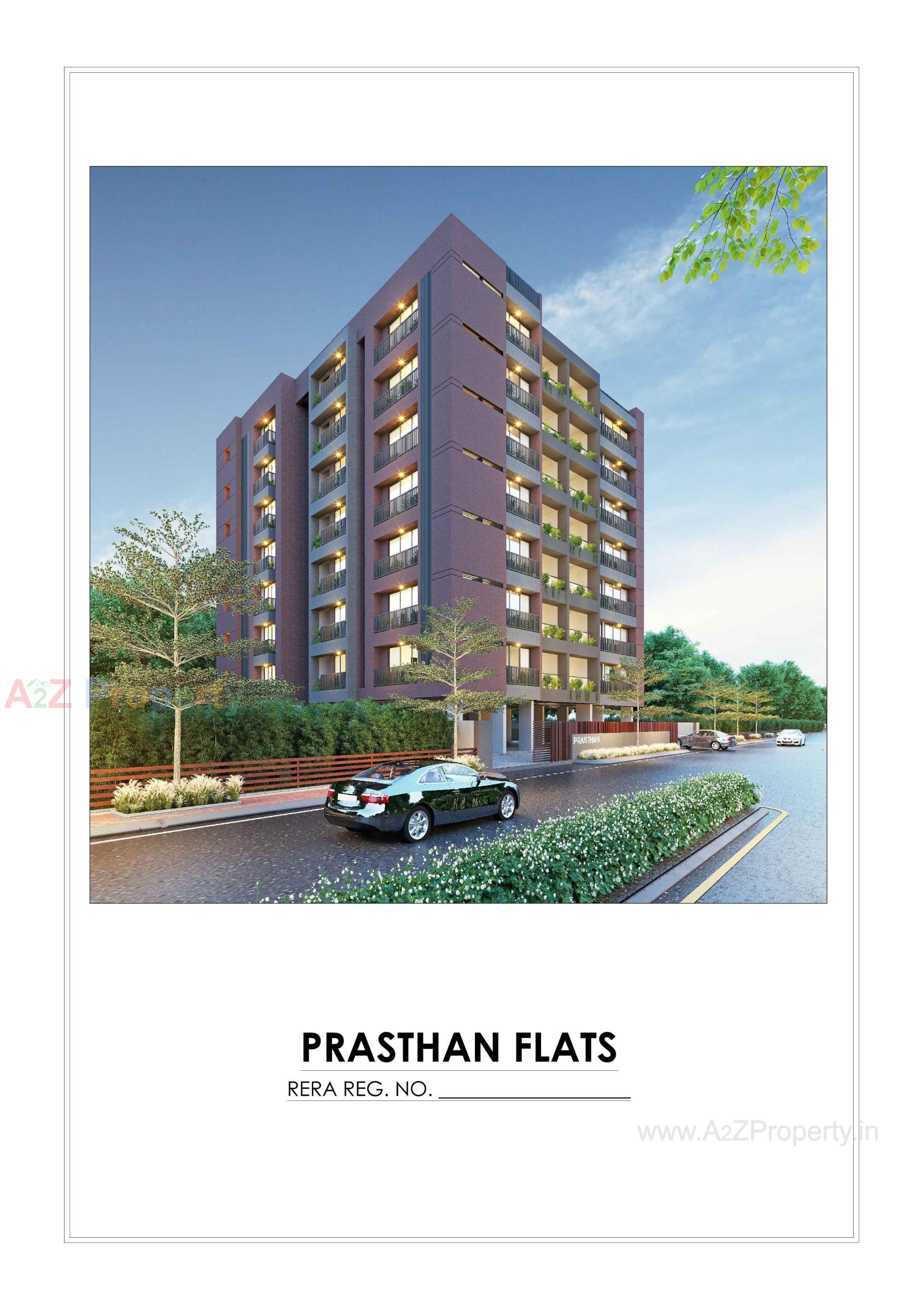 3D Elevation of real estate project Prasthan Appartments located at Memnagar, Ahmedabad, Gujarat