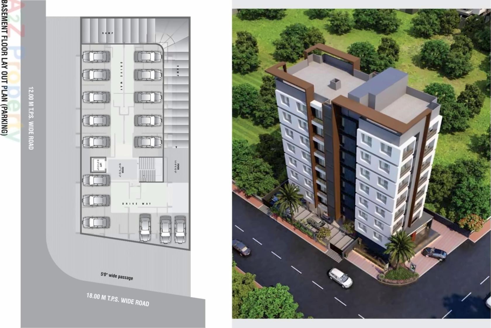 3D Elevation of real estate project Pratham Dreams located at Zundal, Ahmedabad, Gujarat