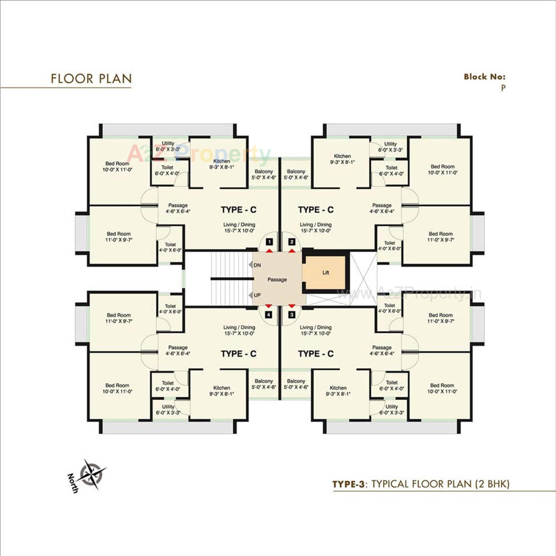 Layout of real estate project Pratham   (tower   K To U) located at Tragad, Ahmedabad, Gujarat