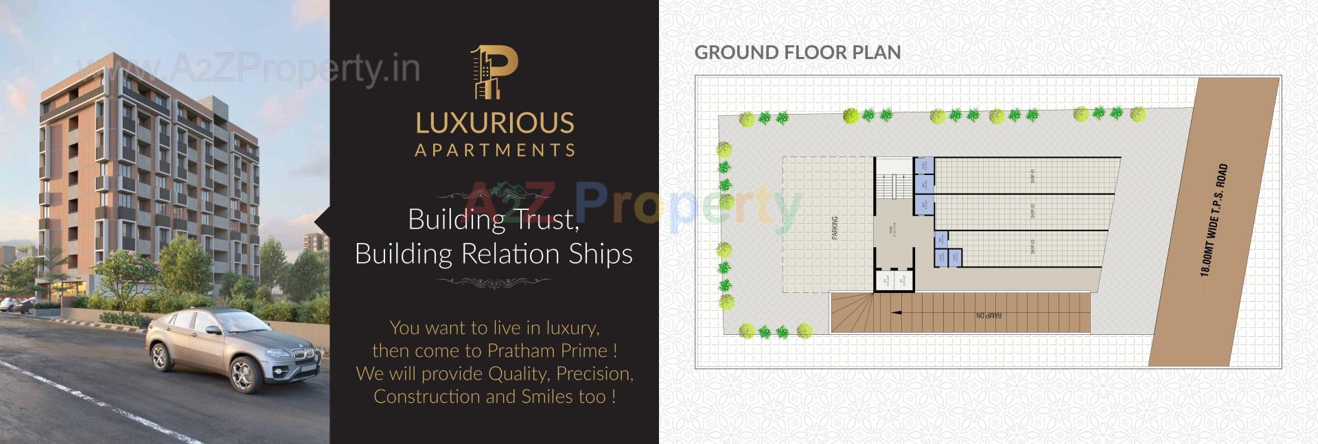 Layout of real estate project Pratham Prime located at Ghuma, Ahmedabad, Gujarat
