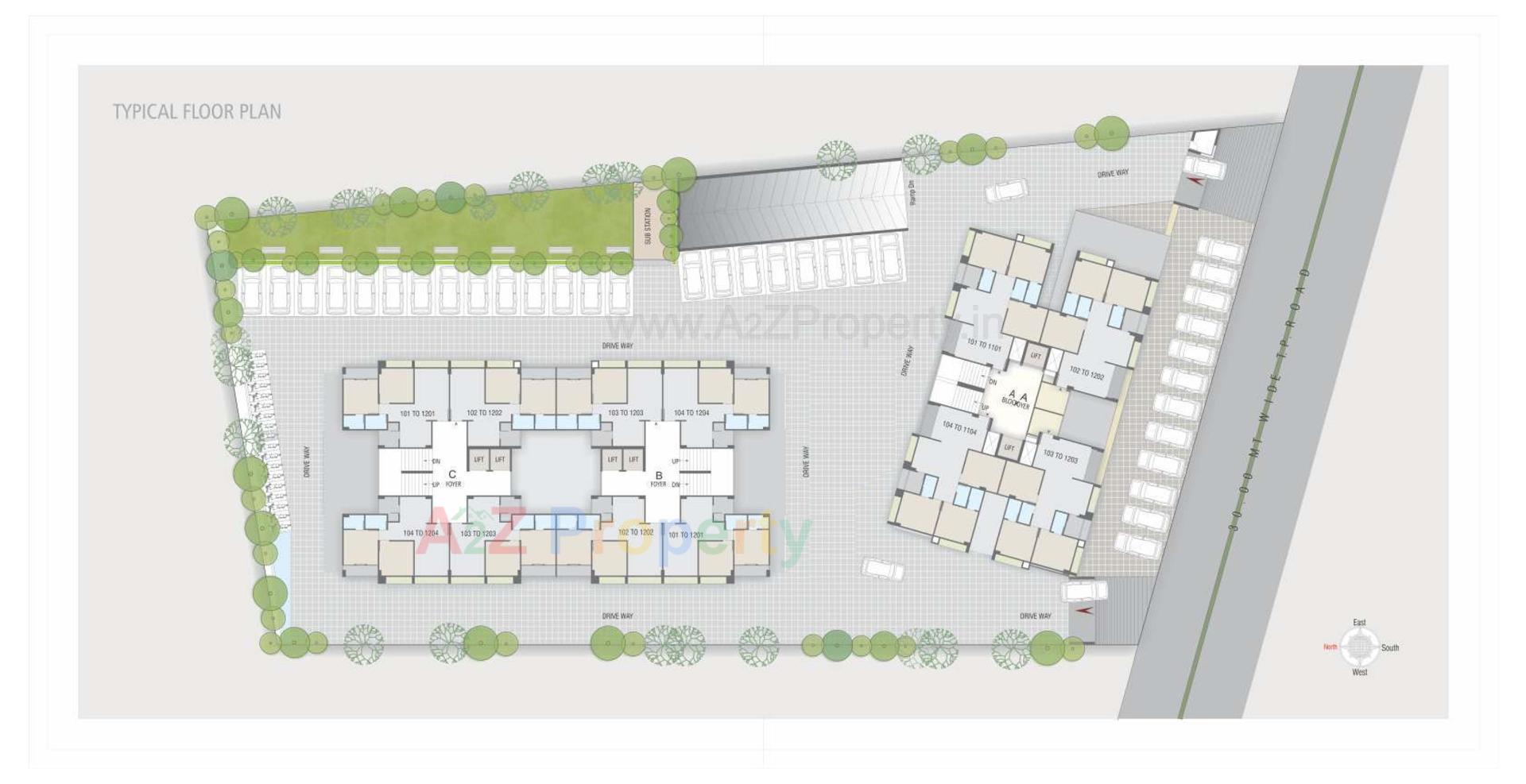 Layout of real estate project Pratham Sky located at Vatva, Ahmedabad, Gujarat