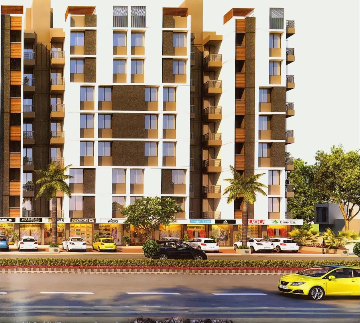 3D Elevation of real estate project Prathna Elegance located at Gota, Ahmedabad, Gujarat