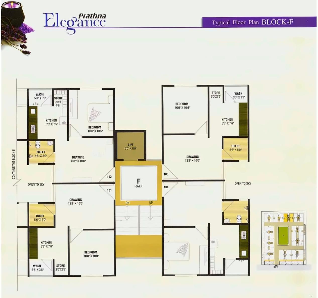Layout of real estate project Prathna Elegance located at Gota, Ahmedabad, Gujarat