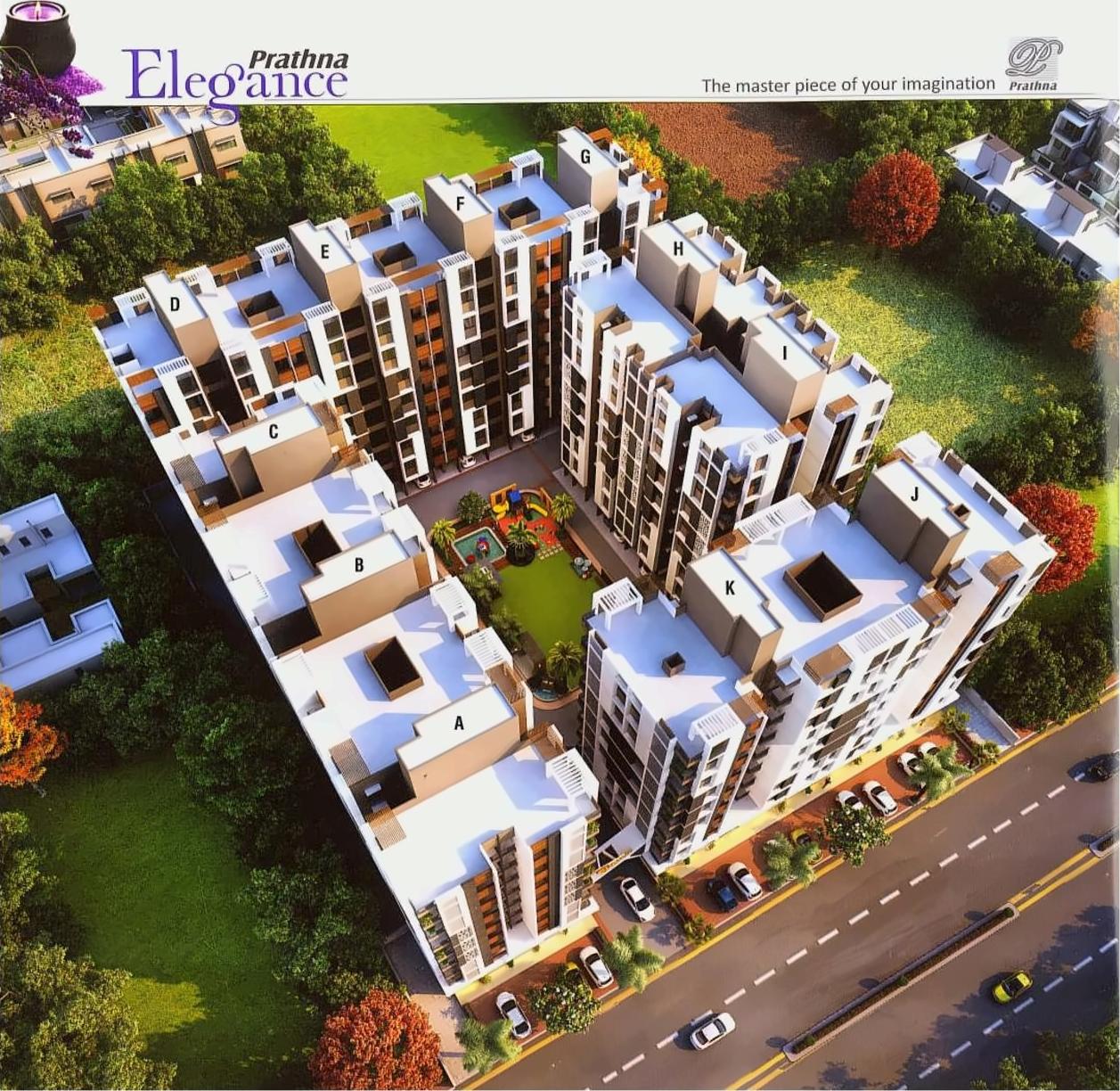 3D Elevation of real estate project Prathna Elegance located at Gota, Ahmedabad, Gujarat