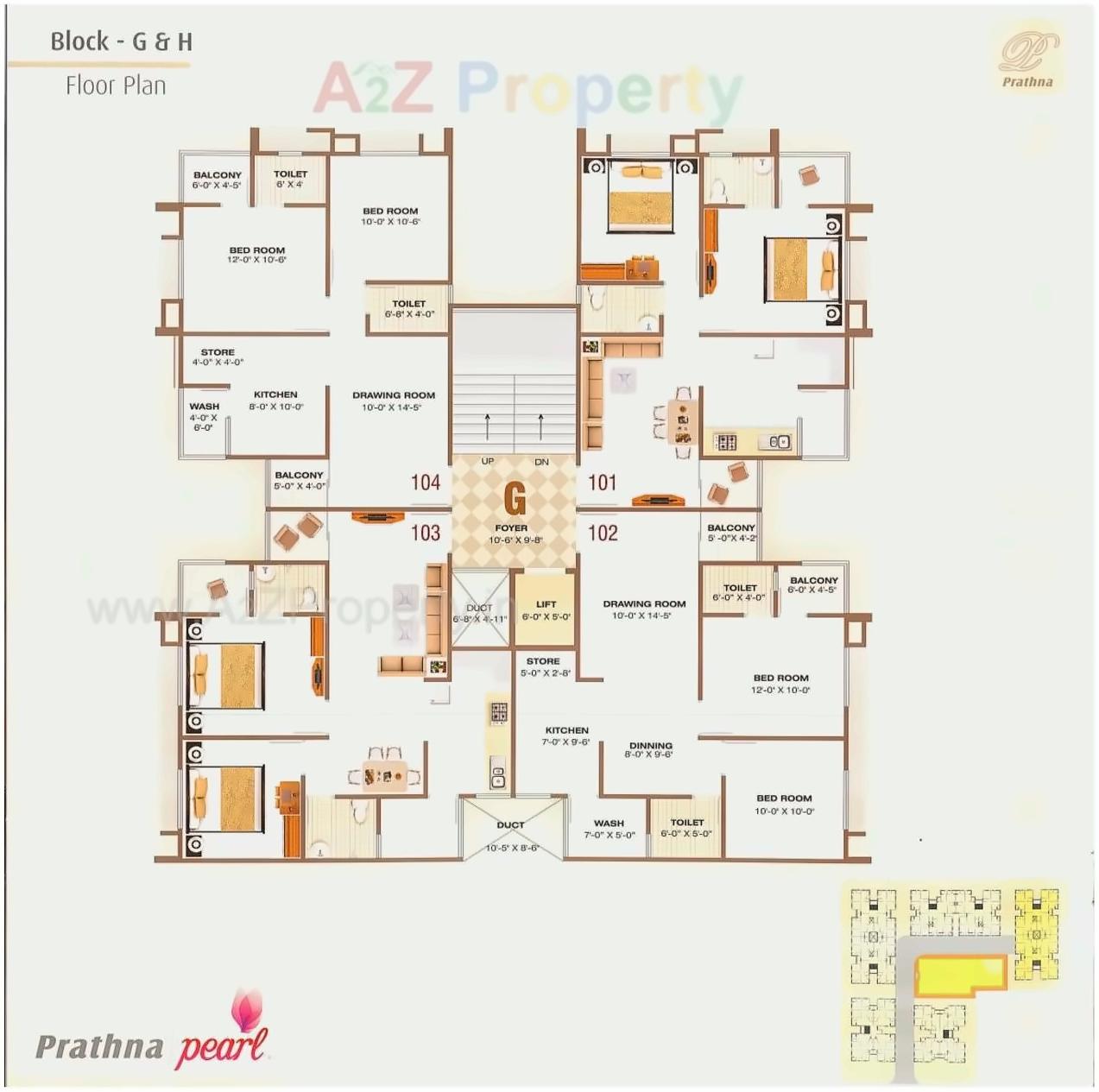Layout of real estate project Prathna Pearl located at Gota, Ahmedabad, Gujarat