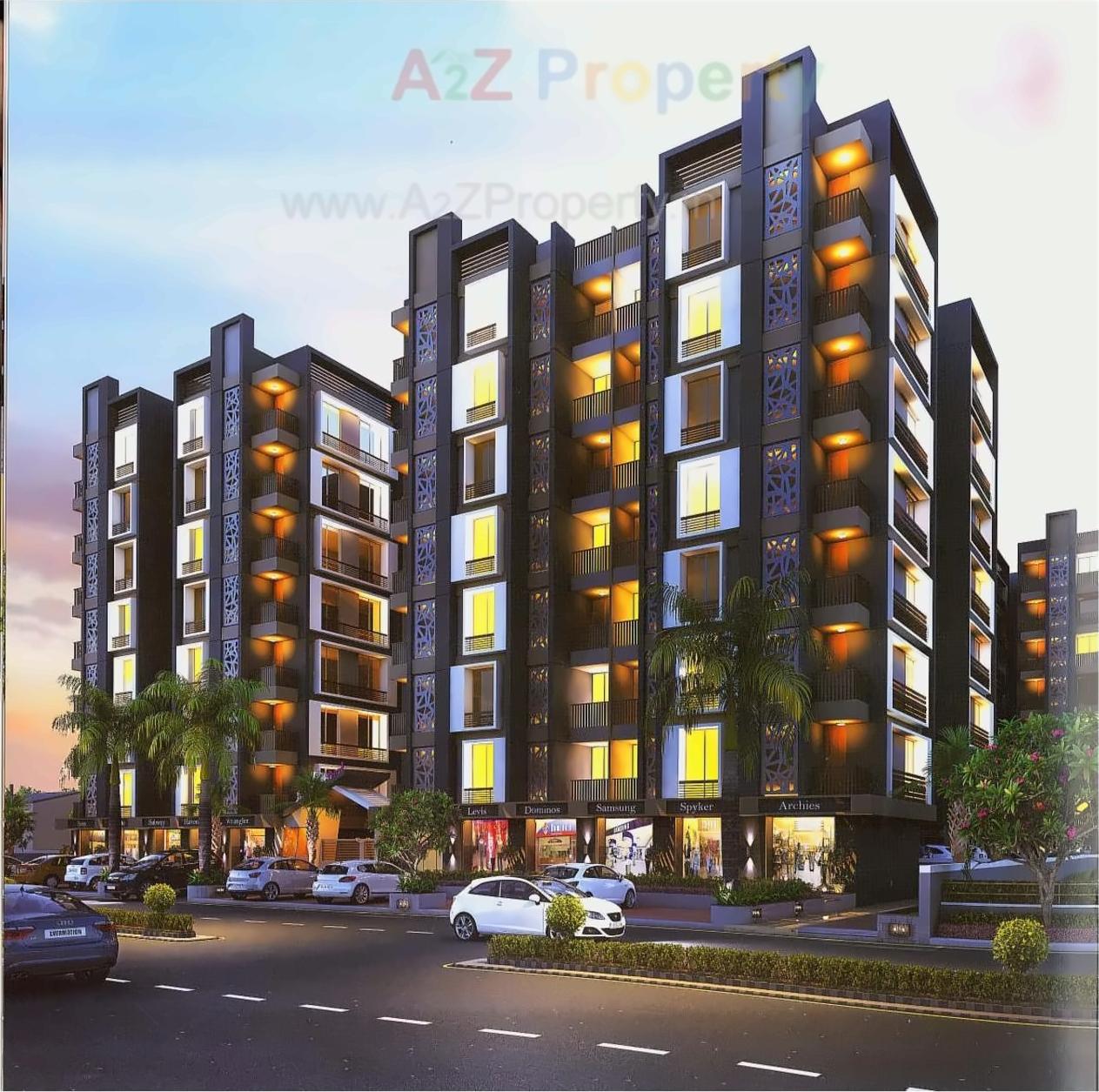 3D Elevation of real estate project Prathna Pearl located at Gota, Ahmedabad, Gujarat