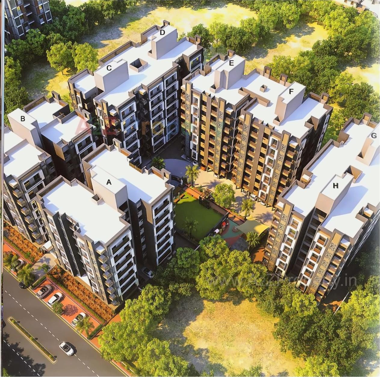 3D Elevation of real estate project Prathna Pearl located at Gota, Ahmedabad, Gujarat