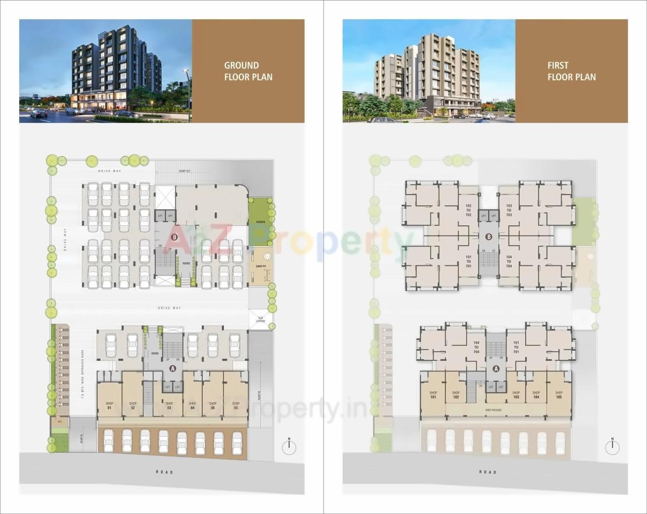 Layout of real estate project Prathna Residency located at Chenpur, Ahmedabad, Gujarat