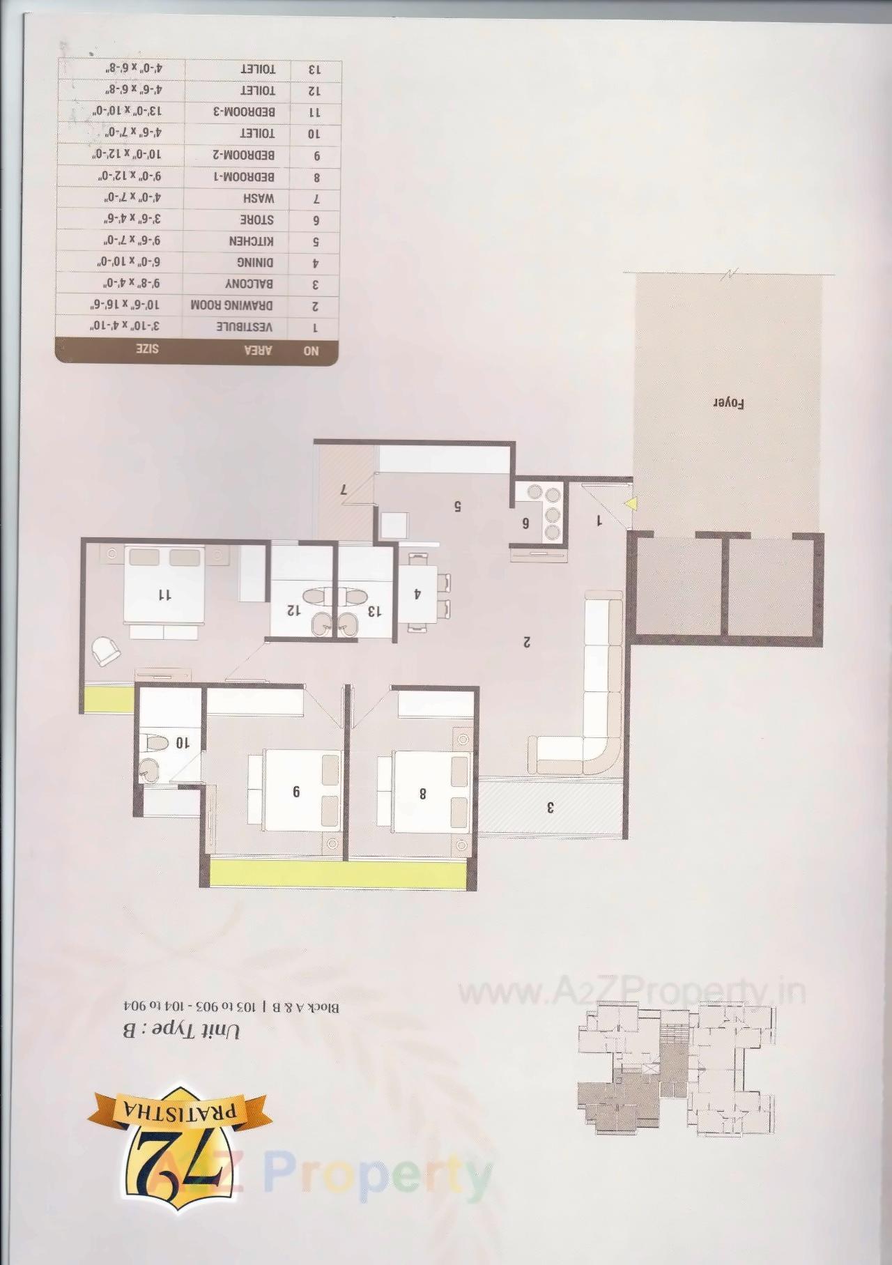 Layout of real estate project Pratishtha located at Vadaj, Ahmedabad, Gujarat