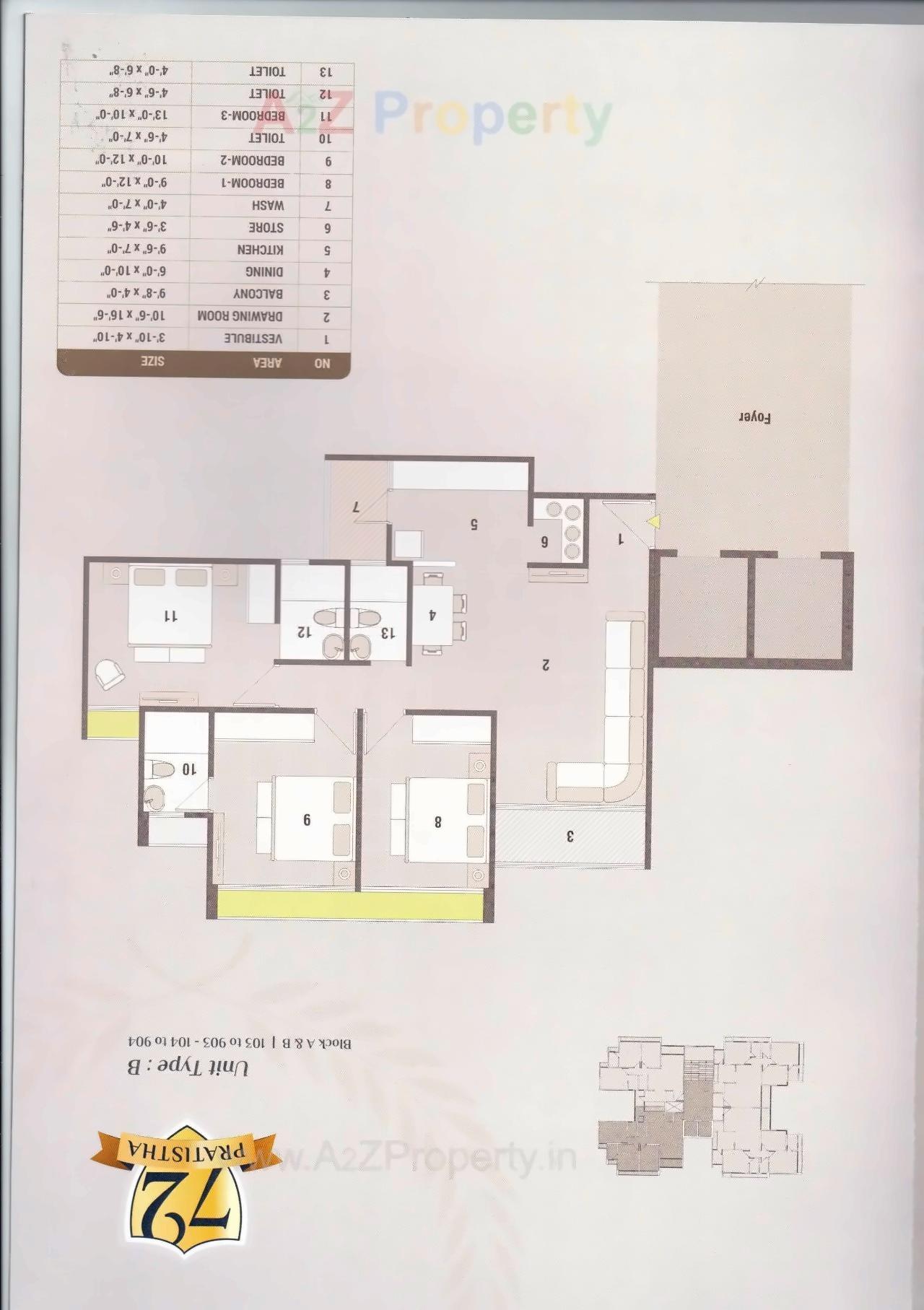 Layout of real estate project Pratishtha located at Vadaj, Ahmedabad, Gujarat