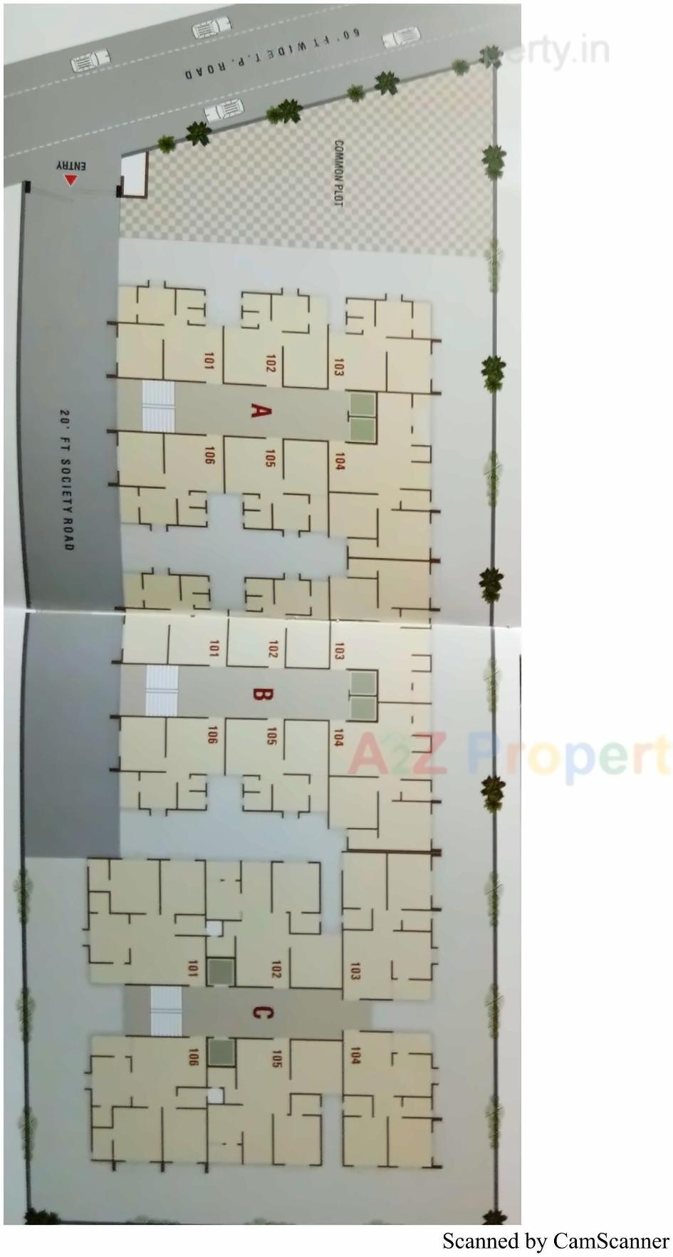 Layout of real estate project Pratishtha Heights located at Hanspura, Ahmedabad, Gujarat