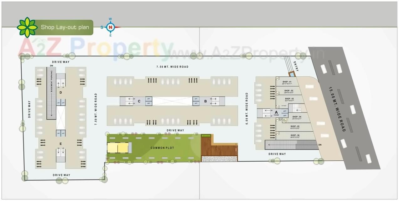Layout of real estate project Pratishtha Hills located at Hanspura, Ahmedabad, Gujarat