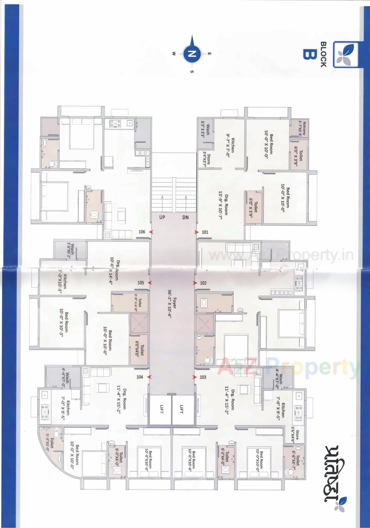 Layout of real estate project Pratishtha Sky located at Naroda, Ahmedabad, Gujarat