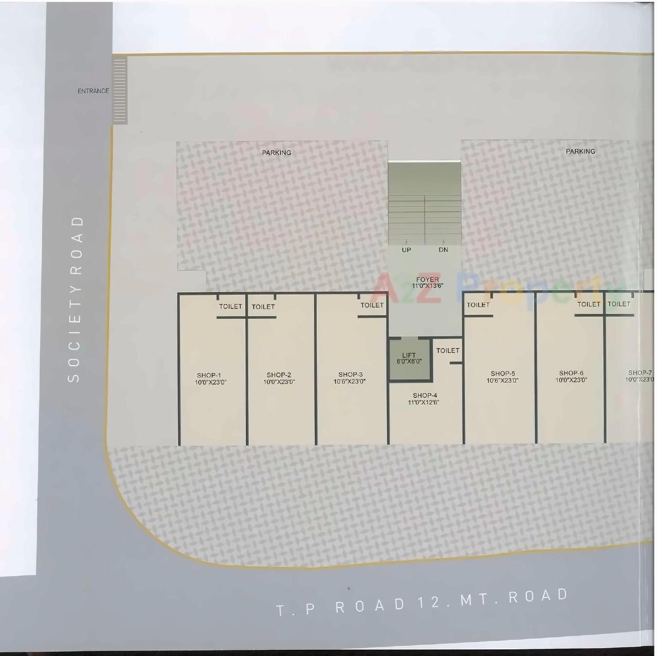 Layout of real estate project Pratistha located at Maninagar, Ahmedabad, Gujarat