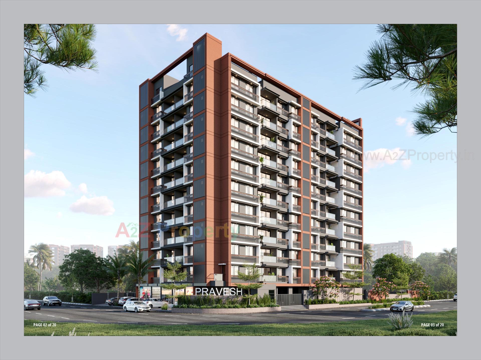 3D Elevation of real estate project Pravesh located at Chandkheda, Ahmedabad, Gujarat