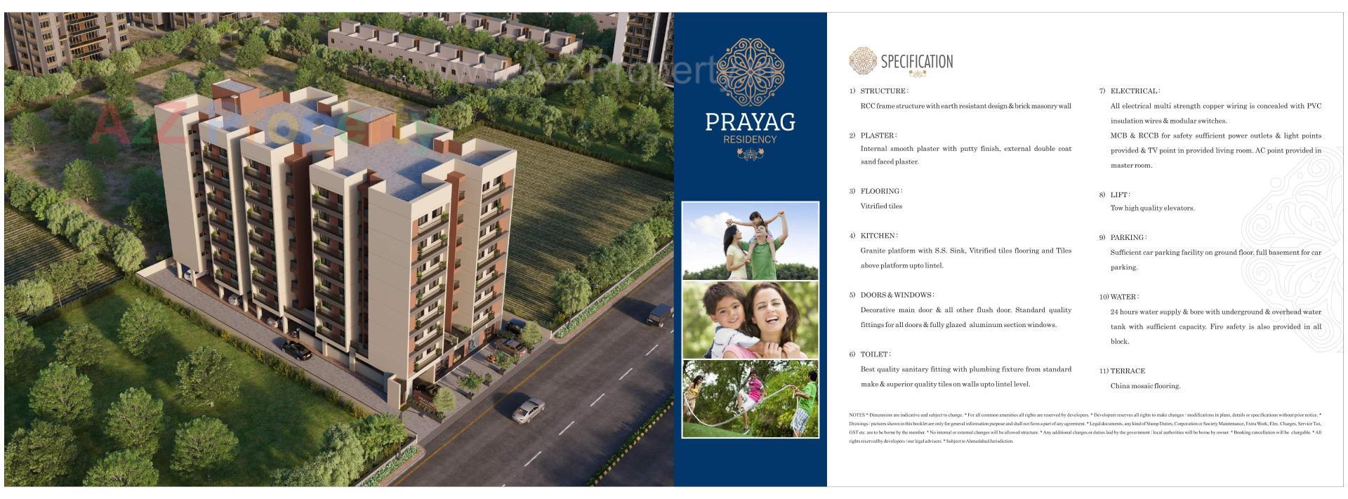 3D Elevation of real estate project Prayag Residency located at Vinzol, Ahmedabad, Gujarat