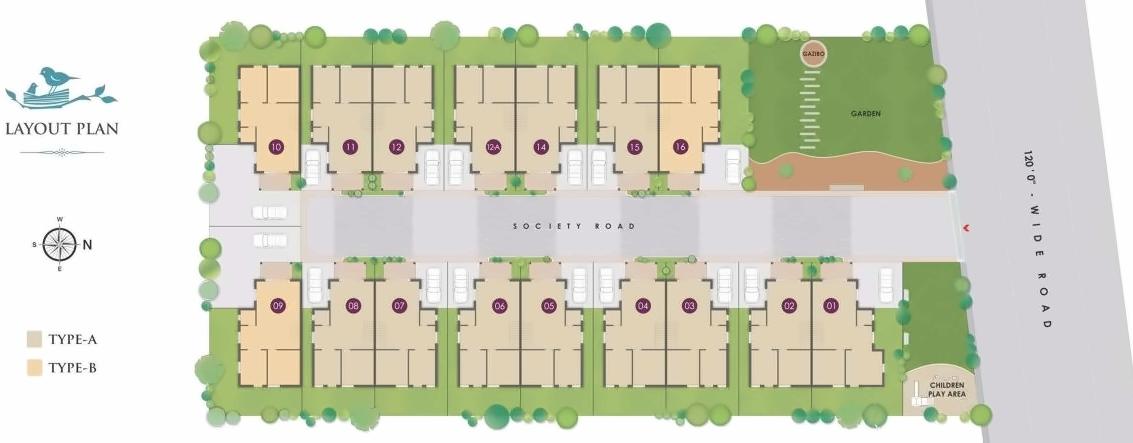 Layout of real estate project Pride Heritage located at Khodiyar, Ahmedabad, Gujarat