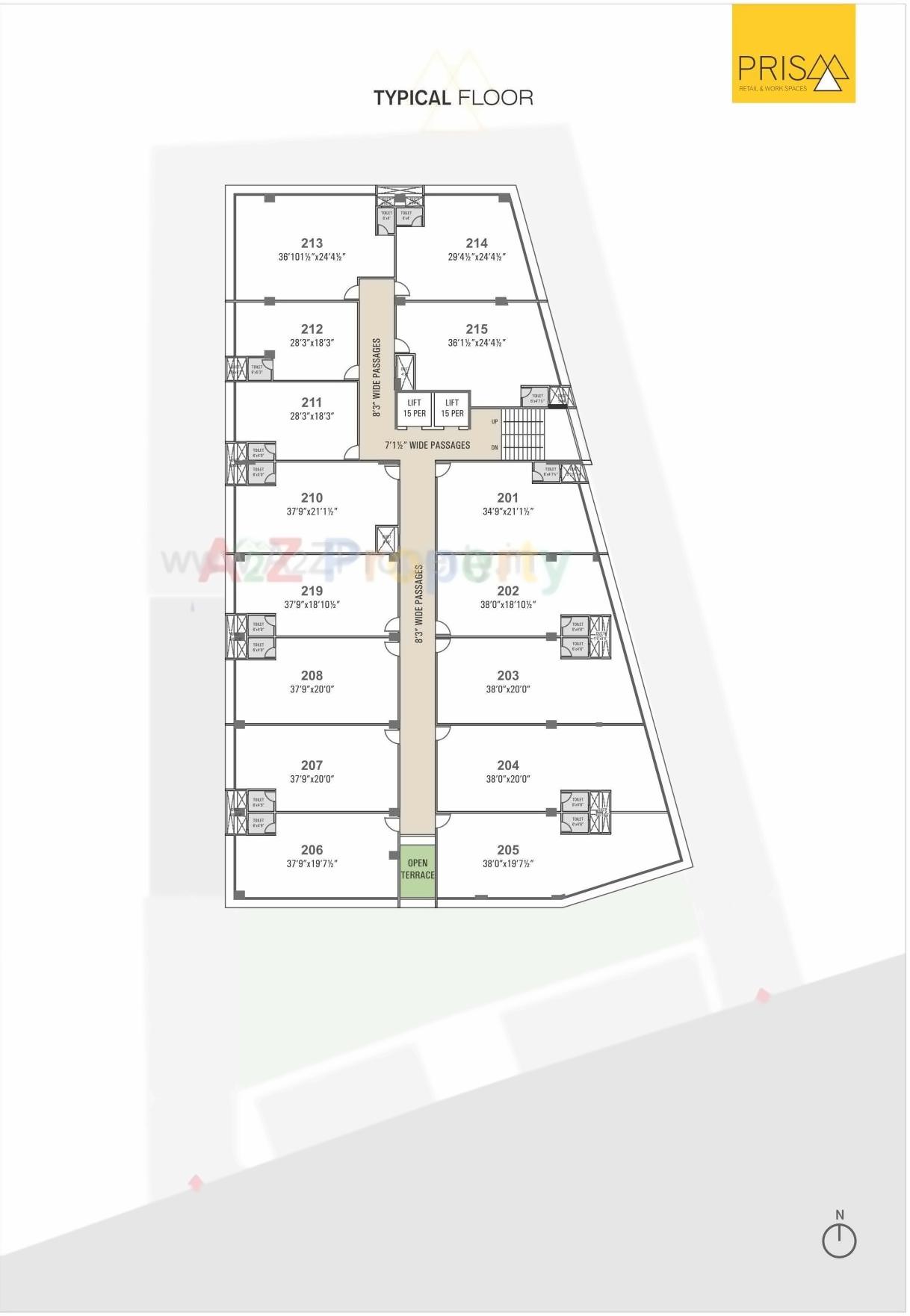 Layout of real estate project Prism located at Danilimda, Ahmedabad, Gujarat