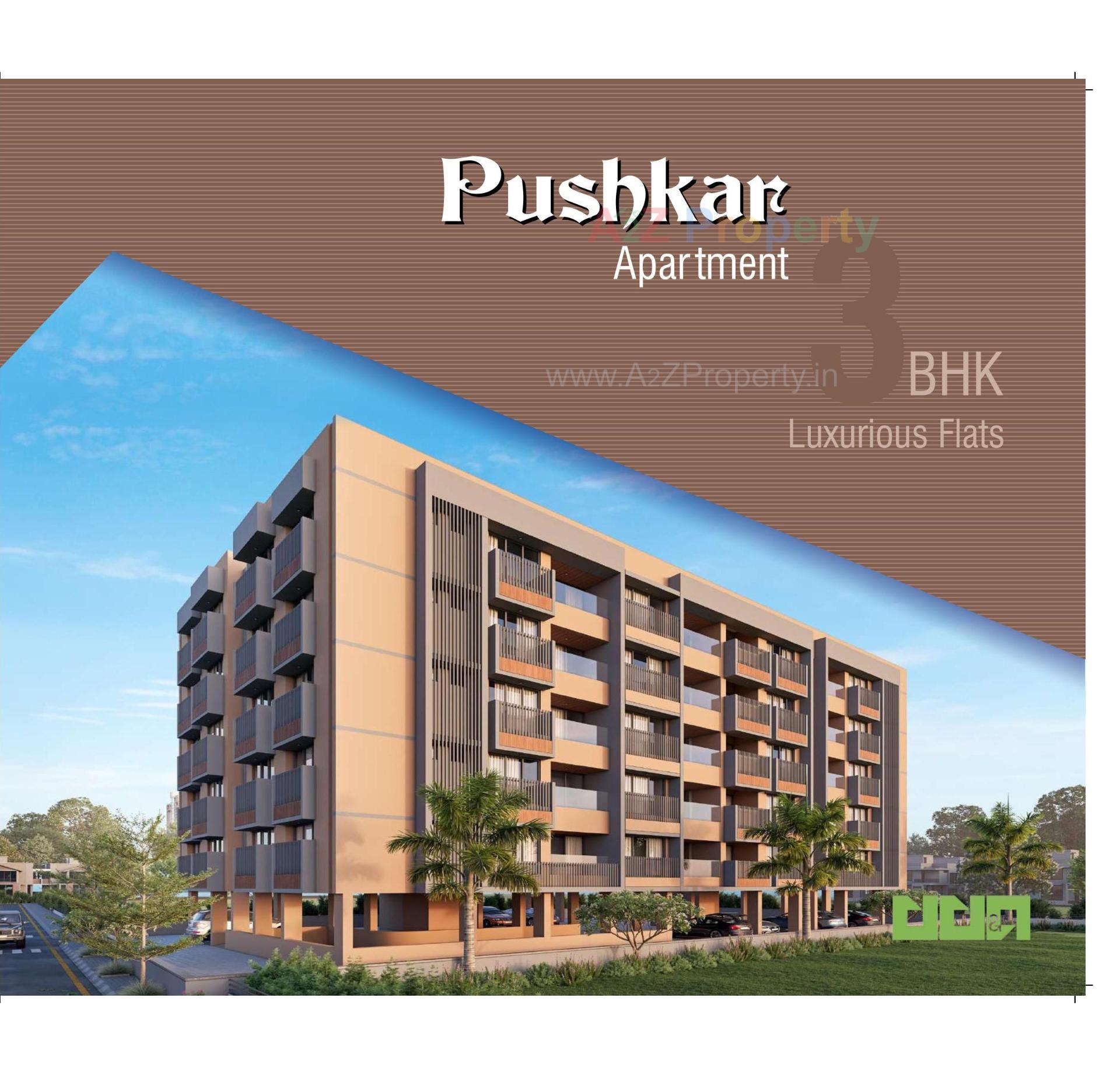 3D Elevation of real estate project Pushkar Apartment located at Gulbai-tekra, Ahmedabad, Gujarat